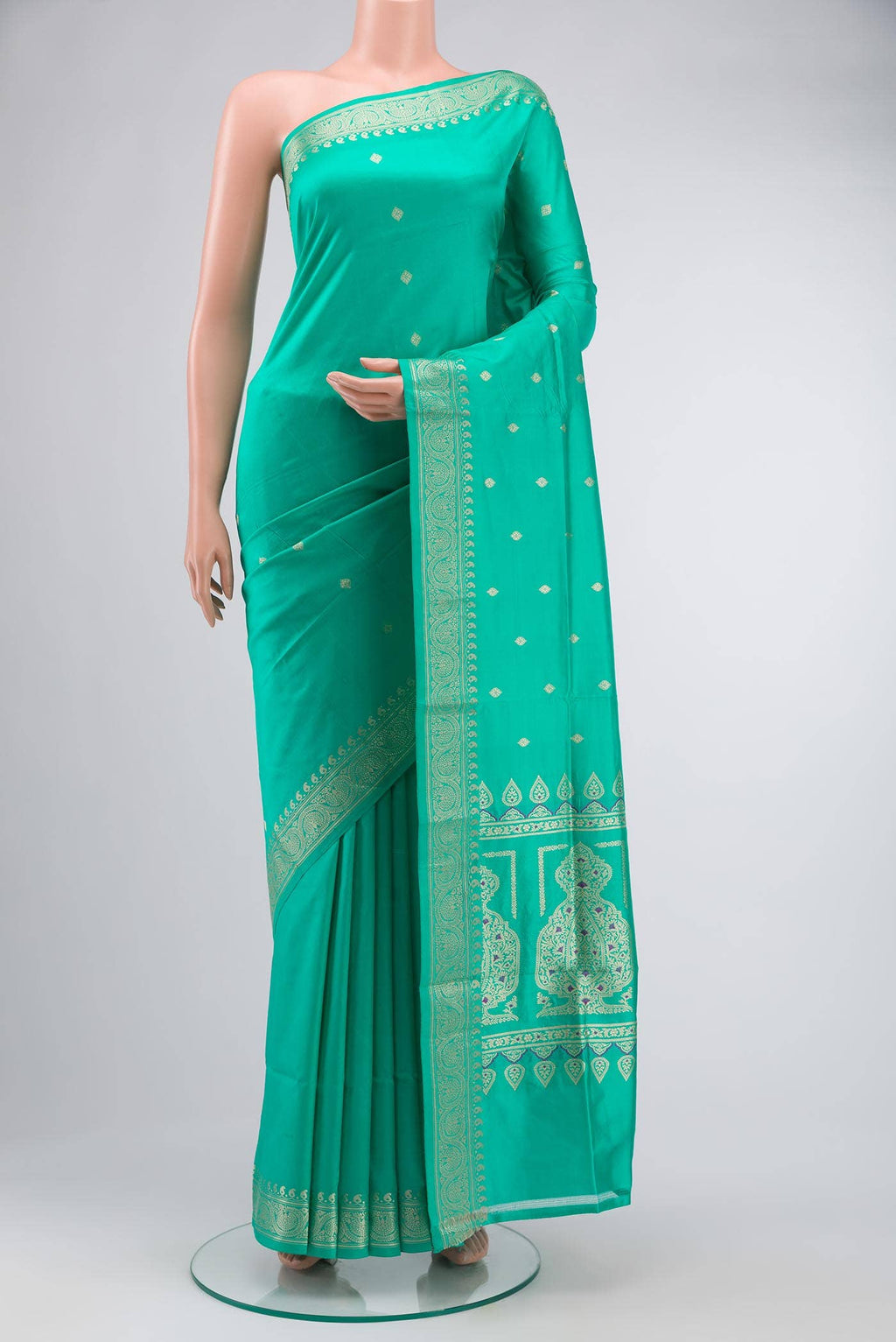 Green Banarasi Katan Silk Saree