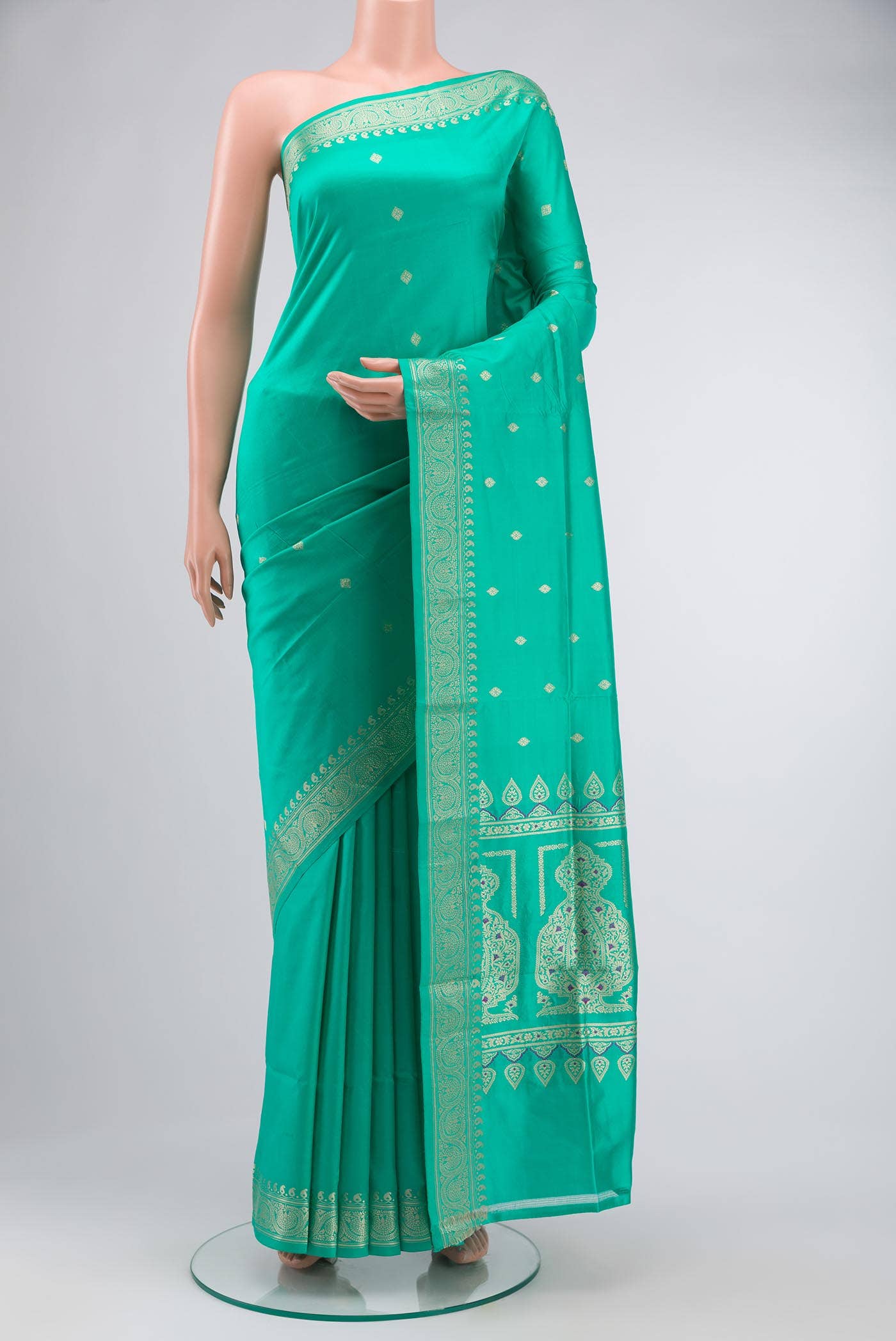 Green Banarasi Katan Silk Saree