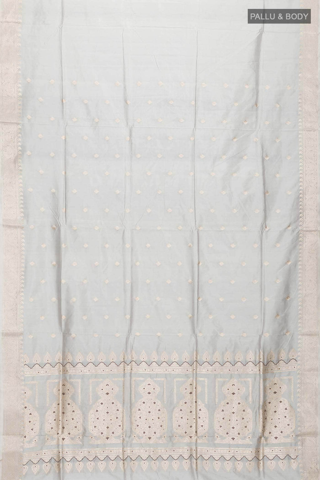 Grey Banarasi Katan Silk Saree