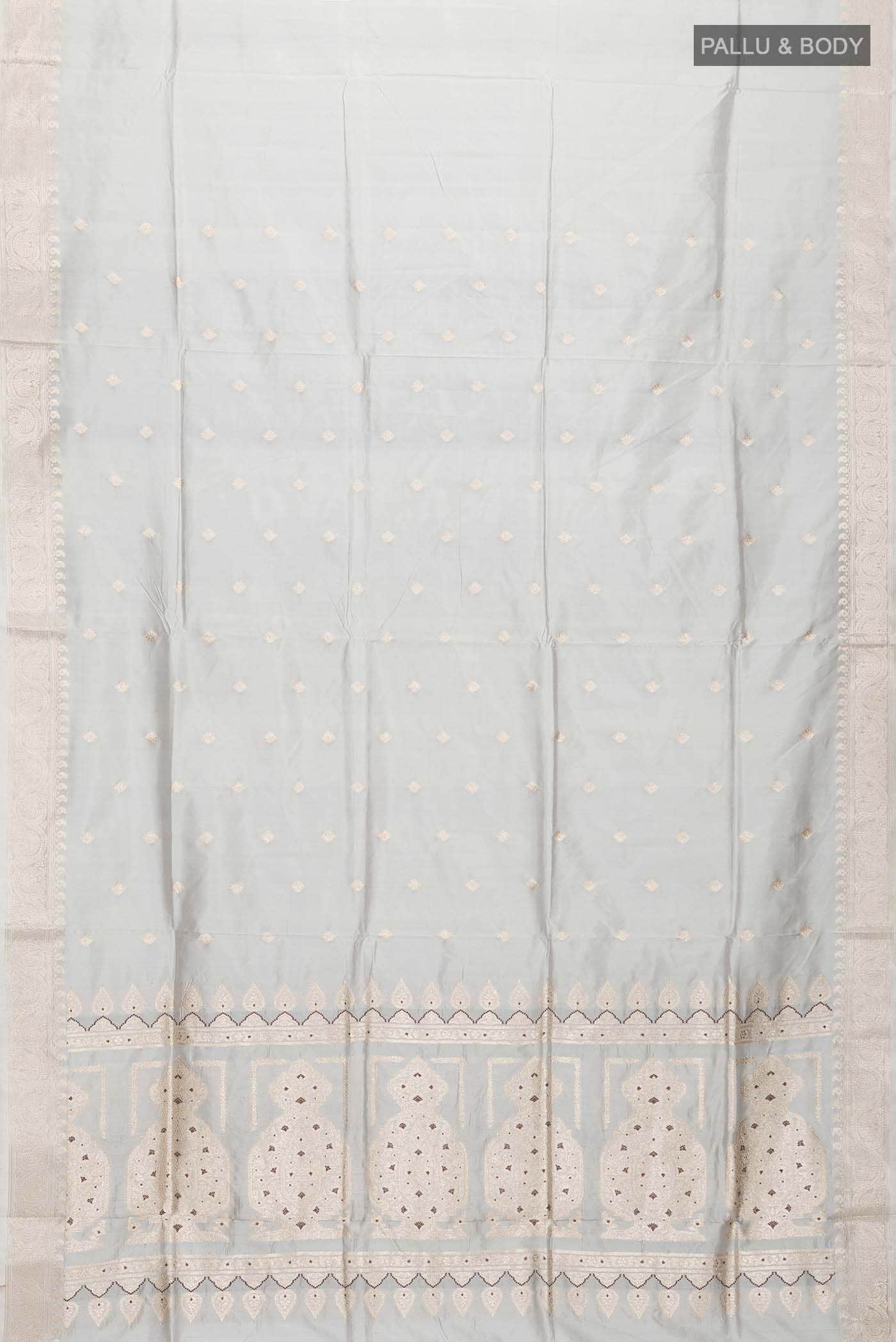 Grey Banarasi Katan Silk Saree