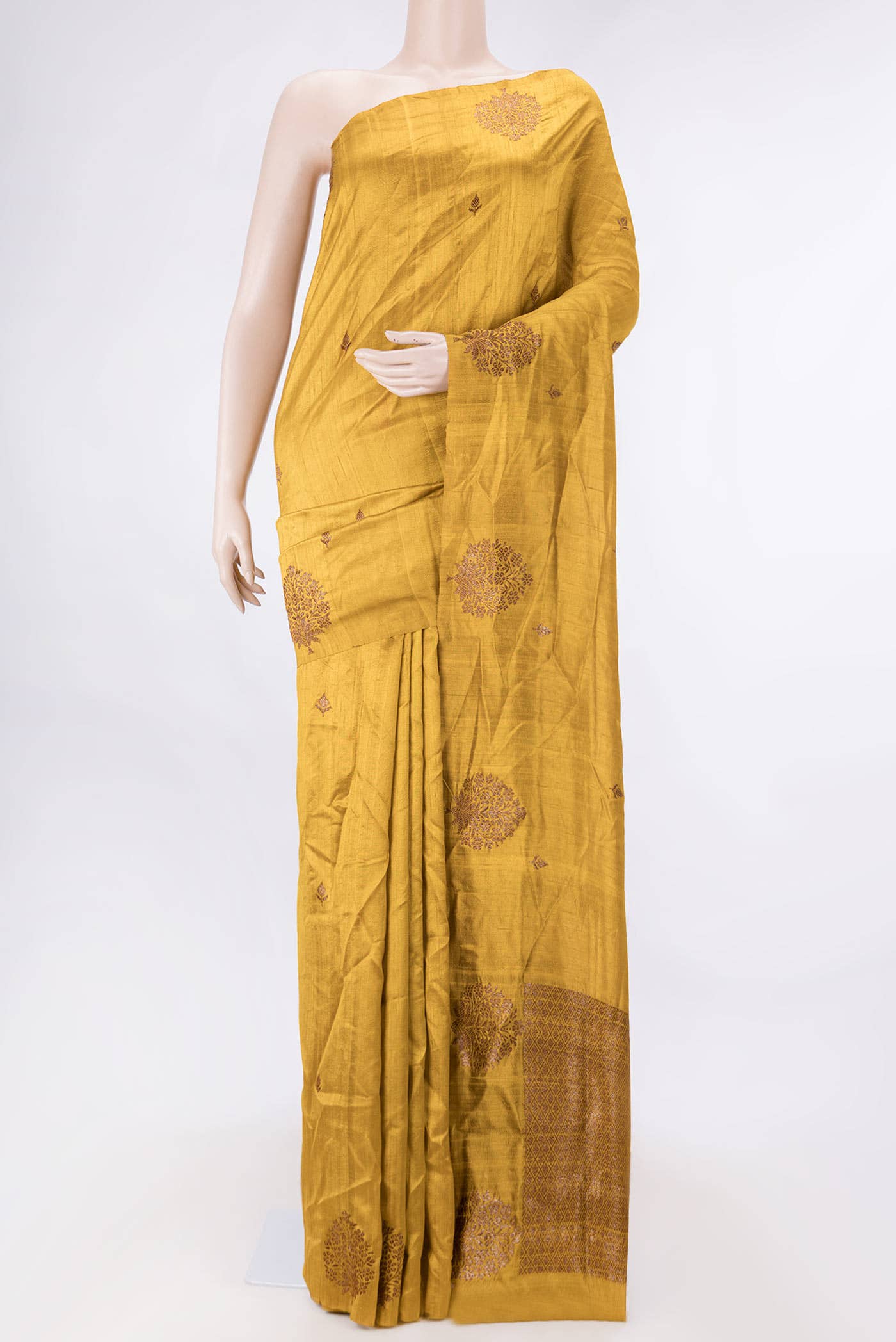 Mustard Dual Tone Banarasi Silk Saree