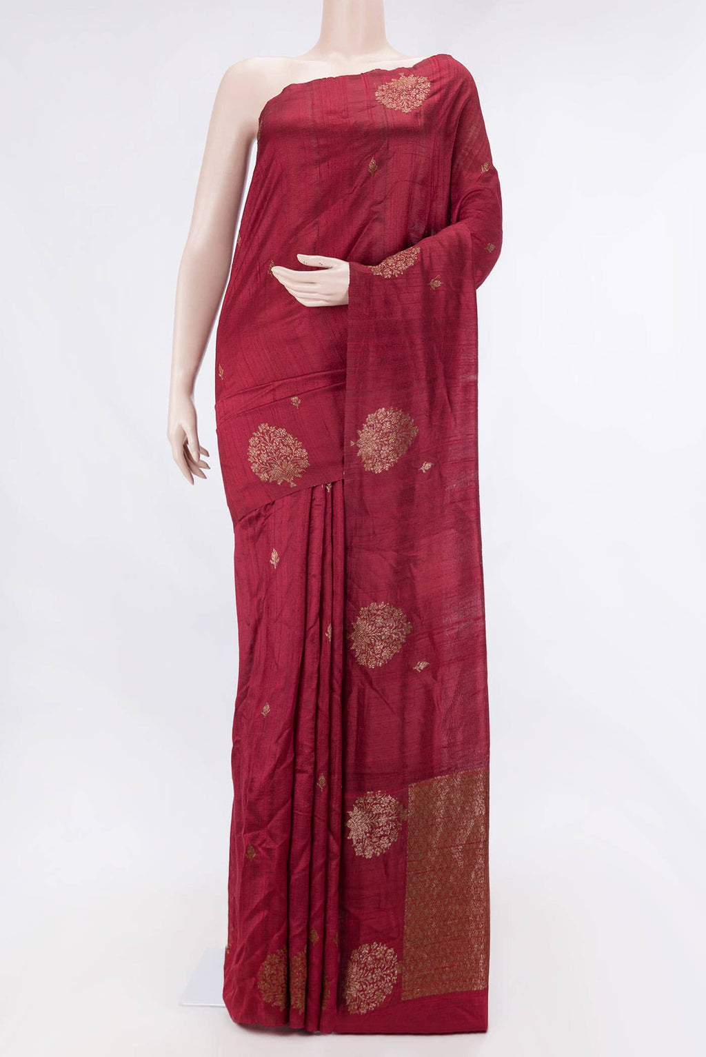 Maroon Dual Tone Banarasi Silk Saree