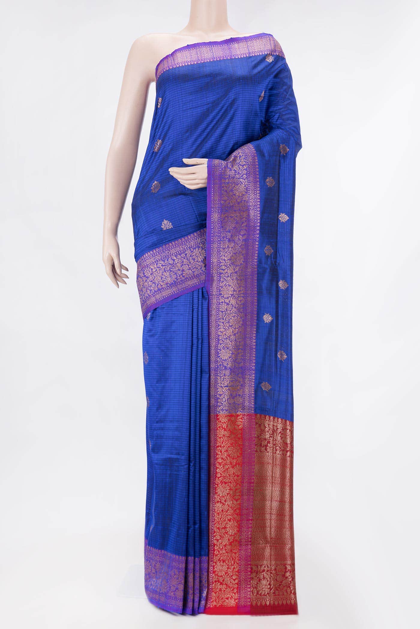 Royal Blue Dual Tone Banarasi Silk Saree