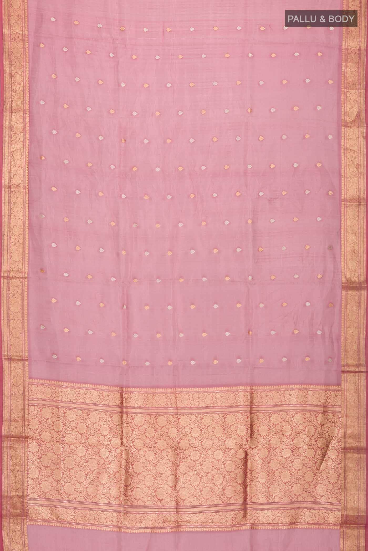 Coral Tissue Silk Saree