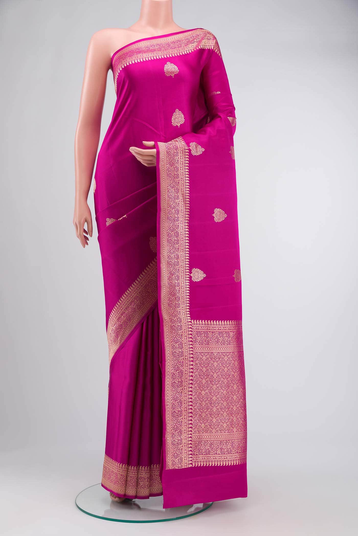 Magenta Banarasi Silk Saree