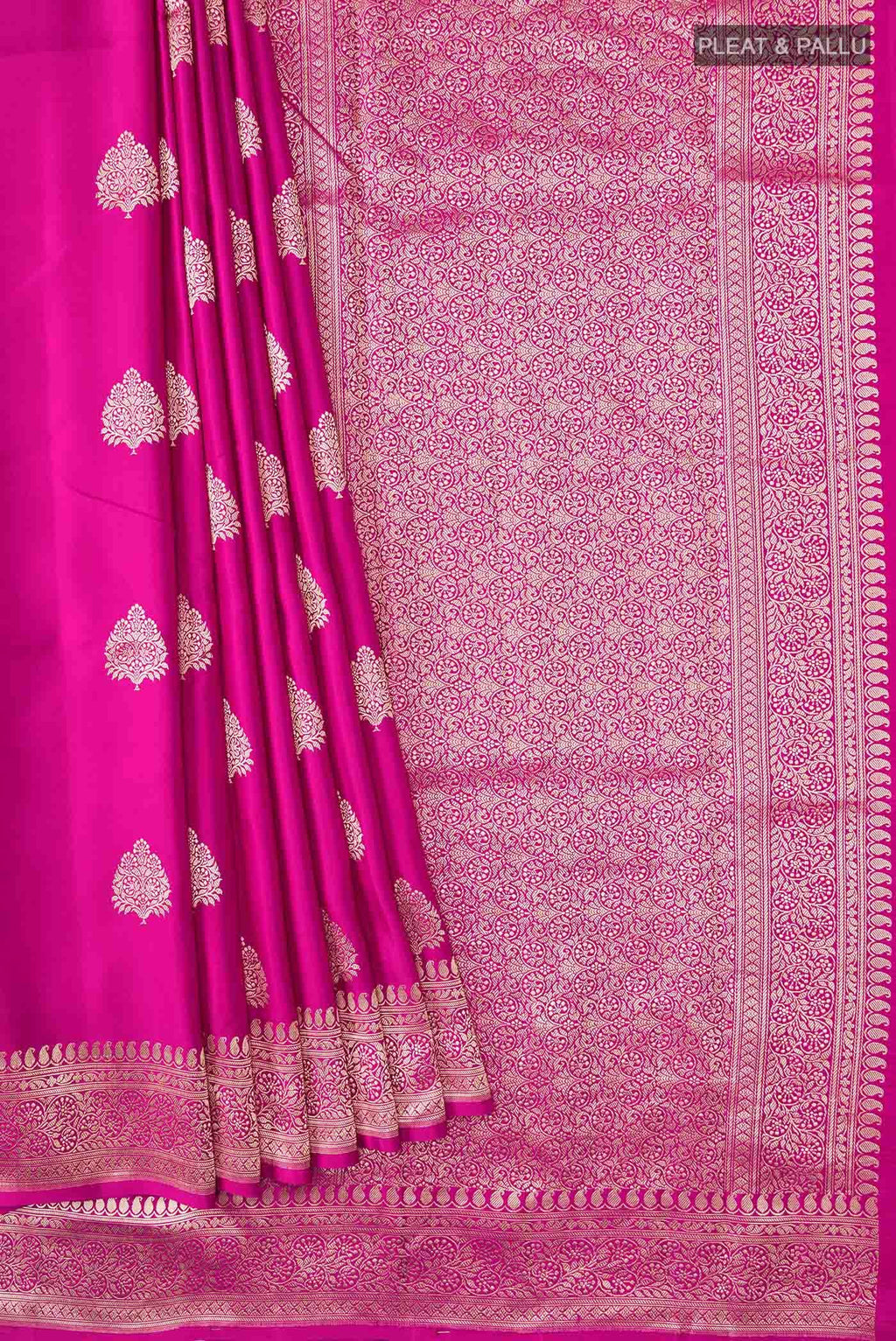 Magenta Banarasi Silk Saree