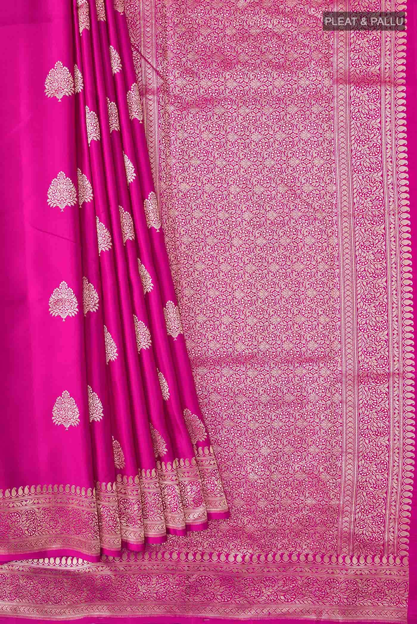 Magenta Banarasi Silk Saree