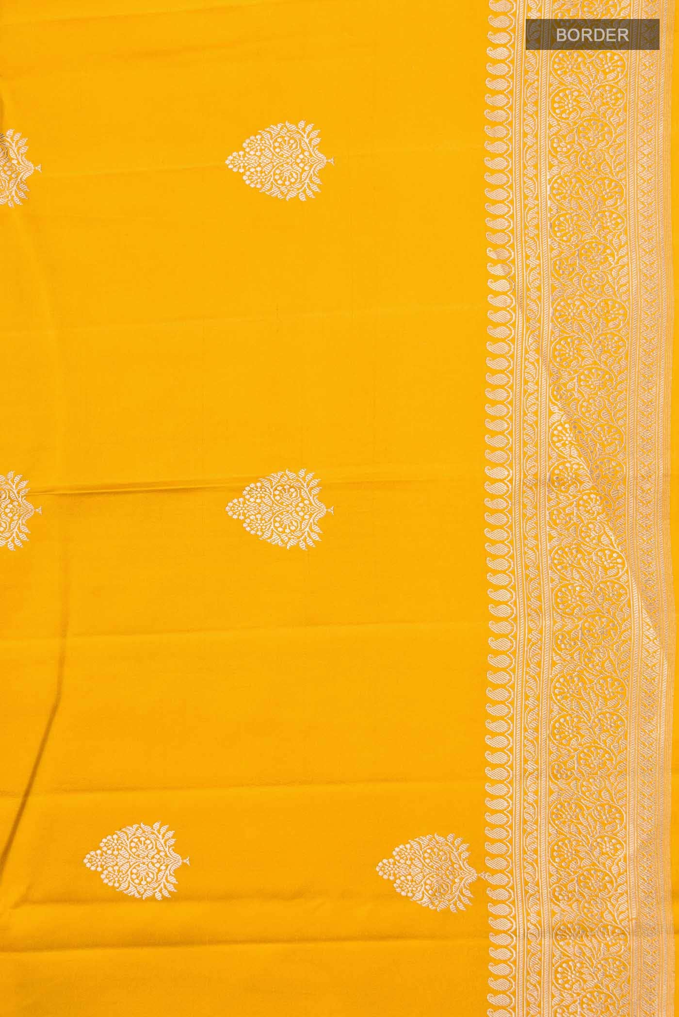 Yellow Banarasi Silk Saree