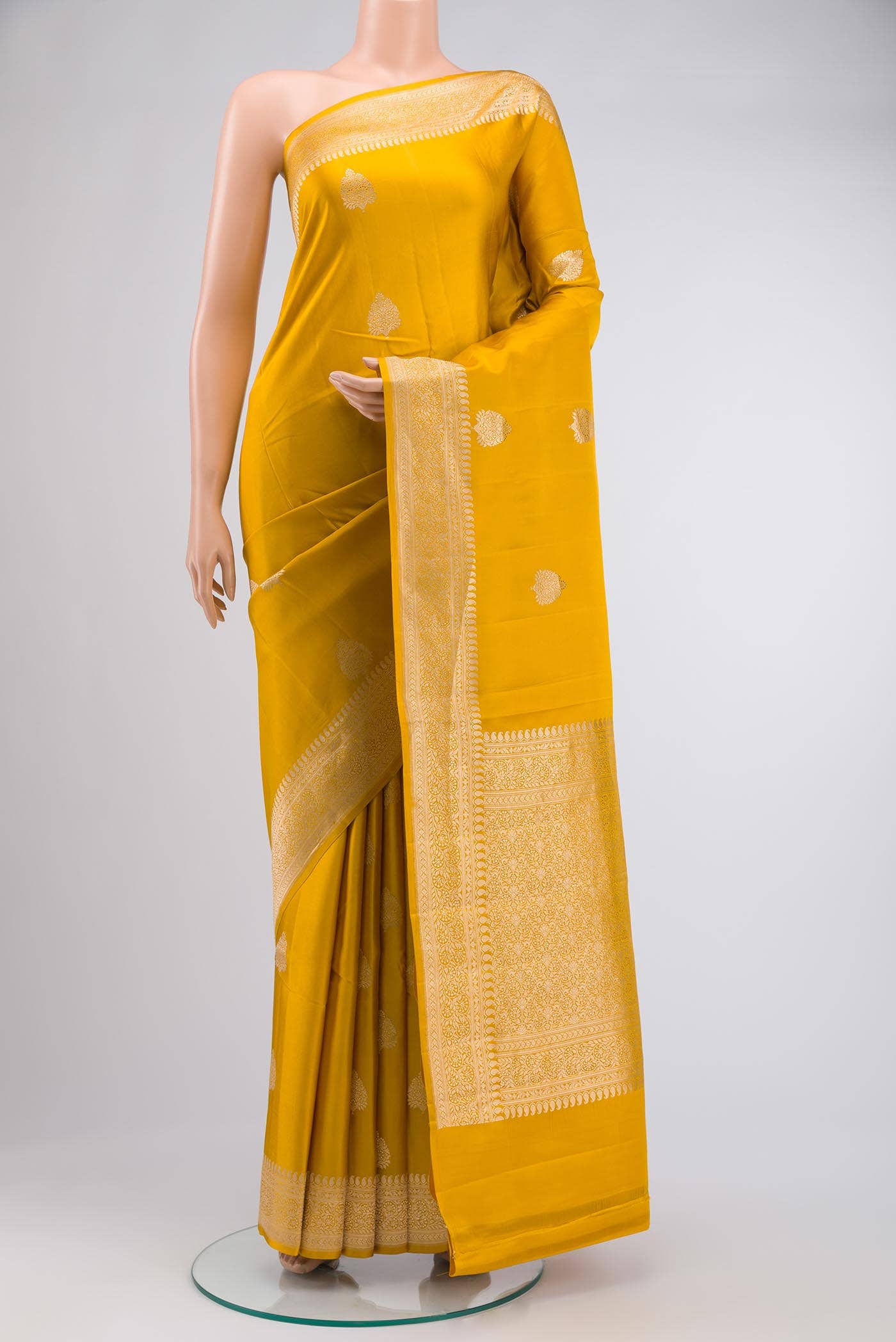 Yellow Banarasi Silk Saree