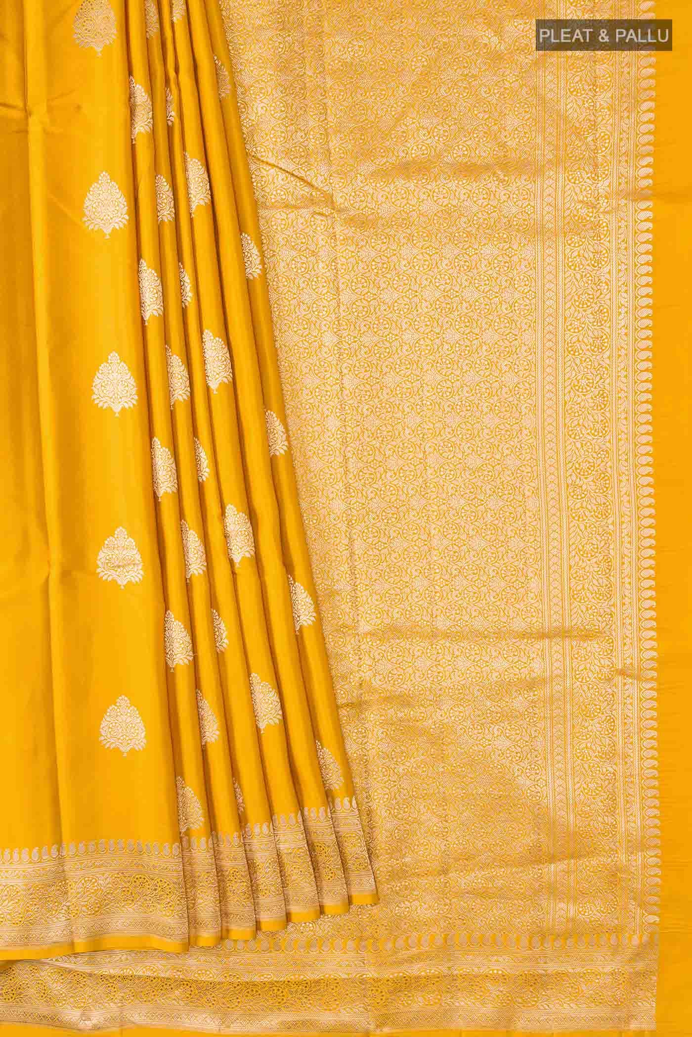 Yellow Banarasi Silk Saree