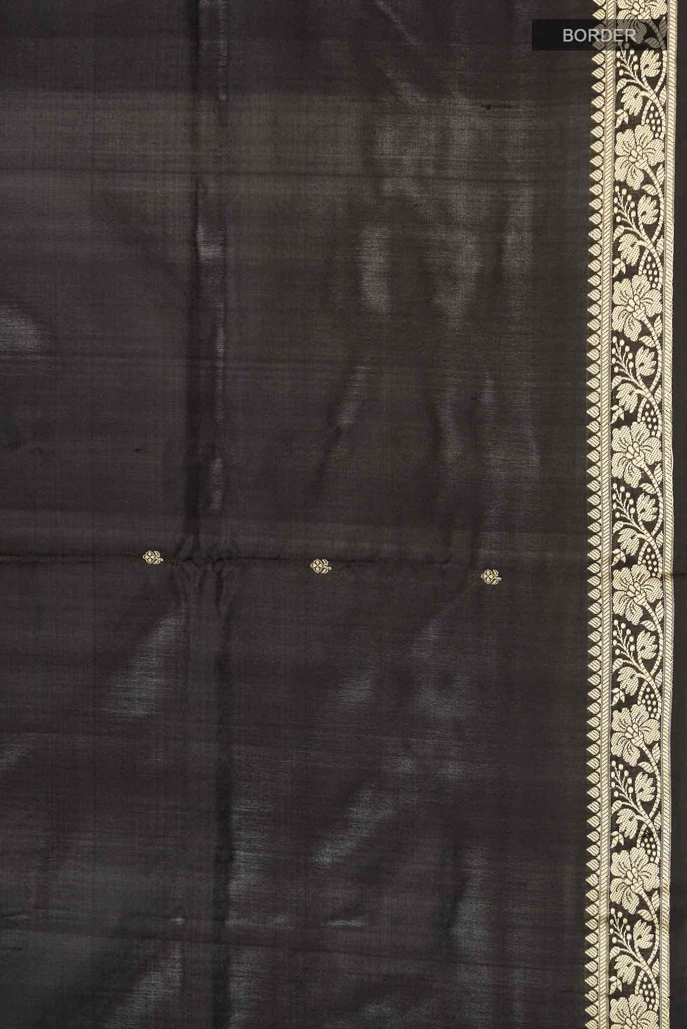 Black Banarasi Katan Silk Saree
