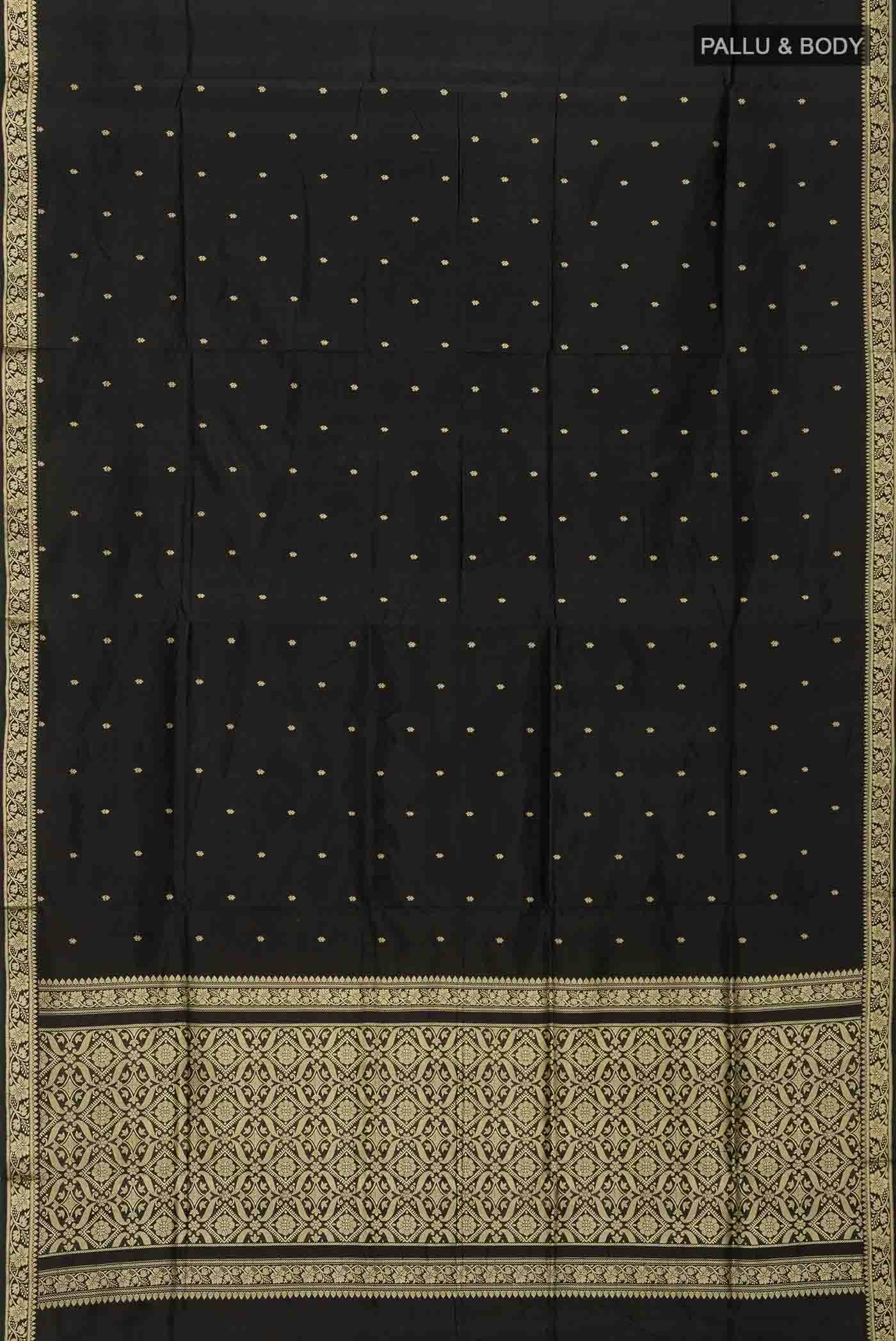 Black Banarasi Katan Silk Saree