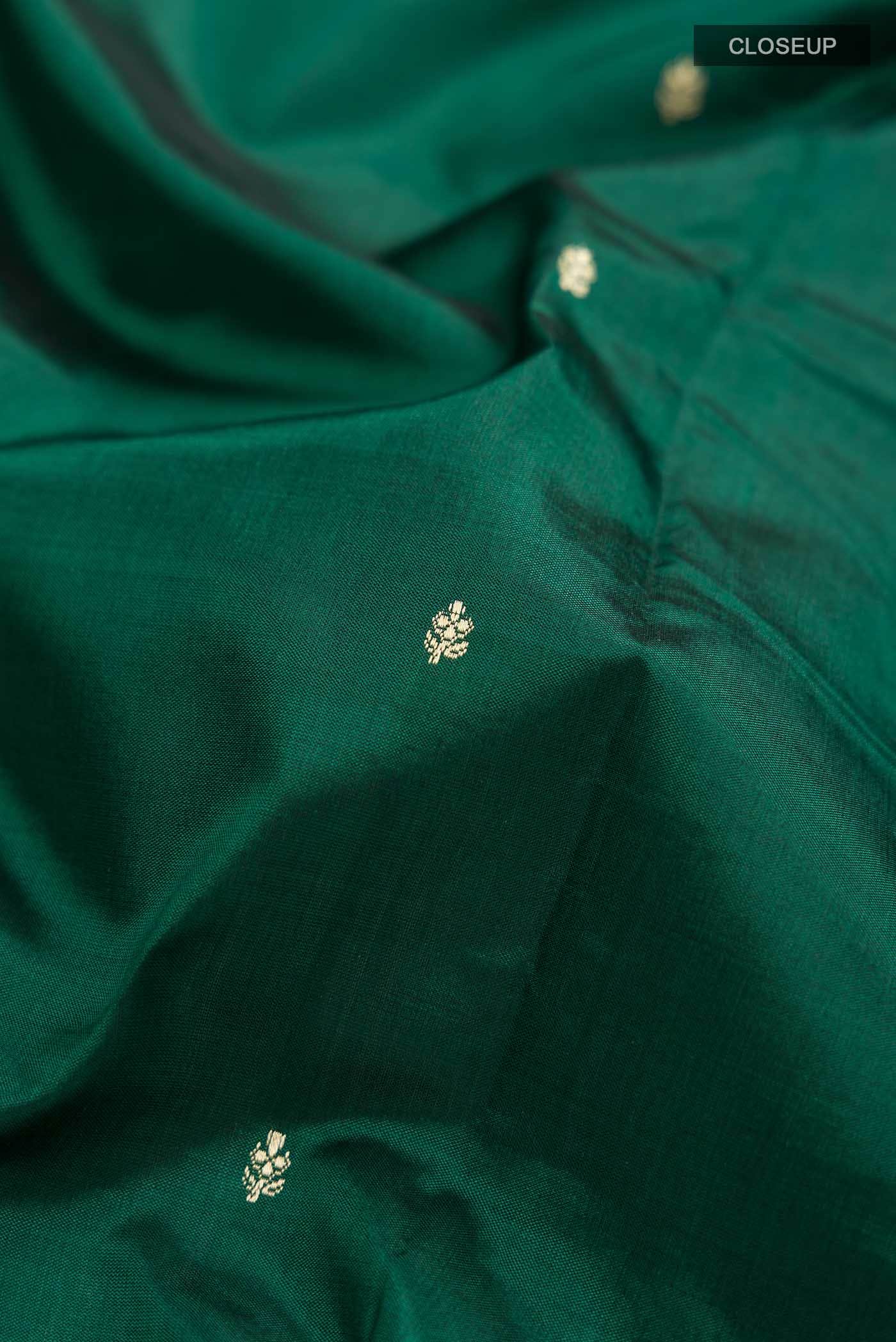 Green Banarasi Katan Silk Saree