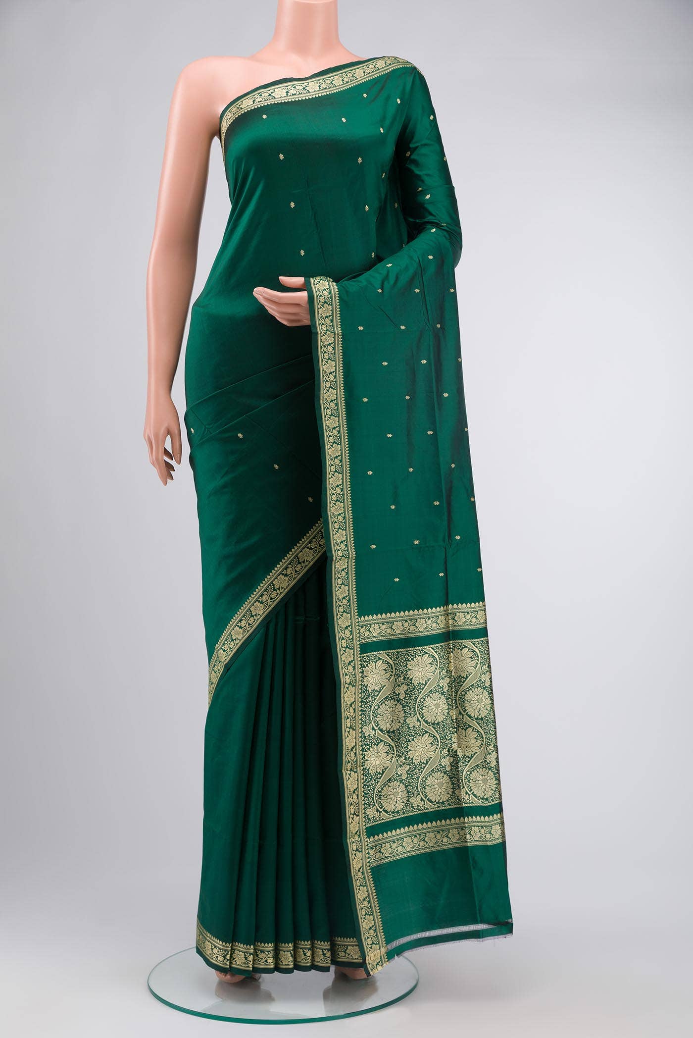 Green Banarasi Katan Silk Saree