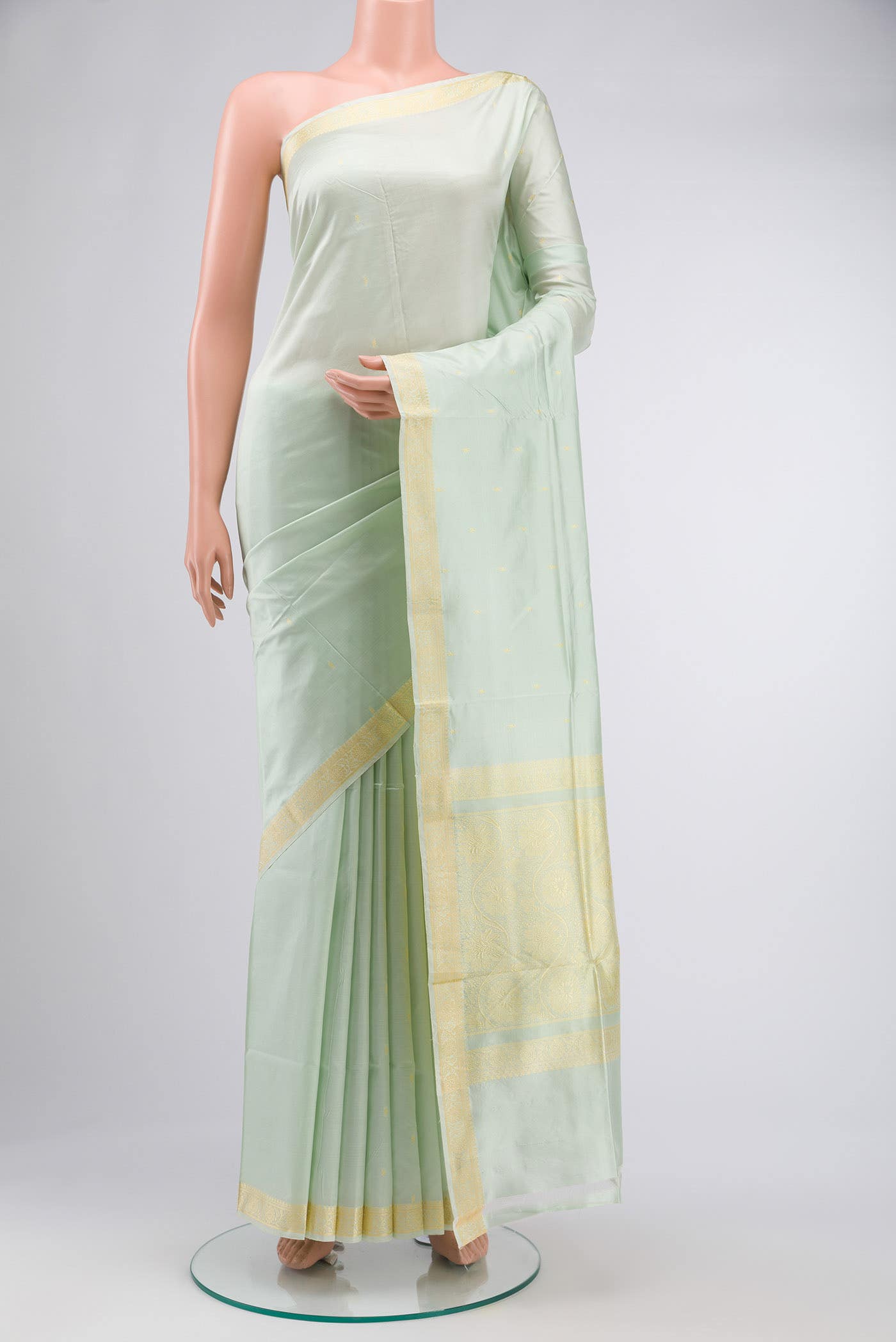 Light Green Banarasi Katan Silk Saree