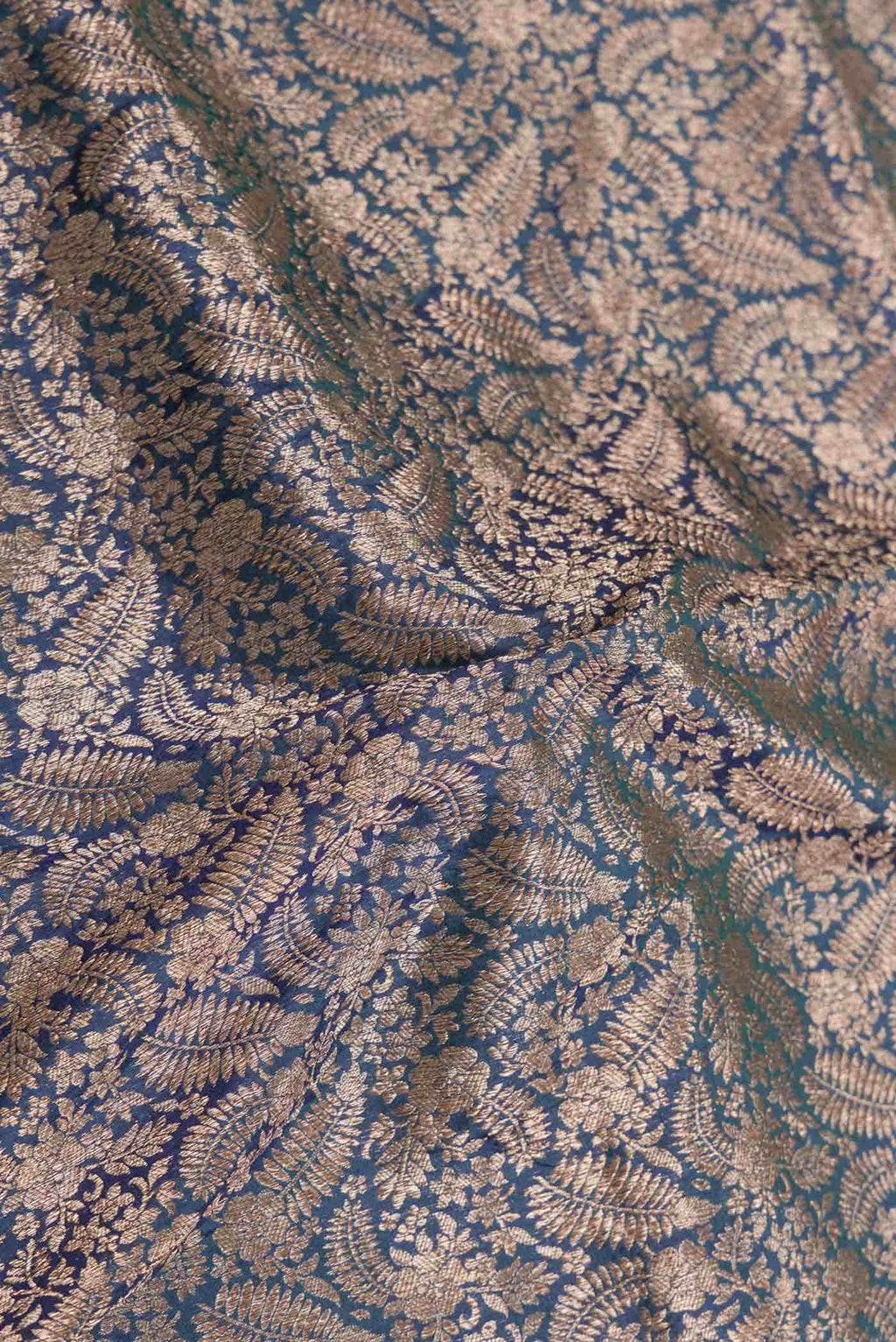 Peacock Blue Dual Tone Banarasi Silk Saree