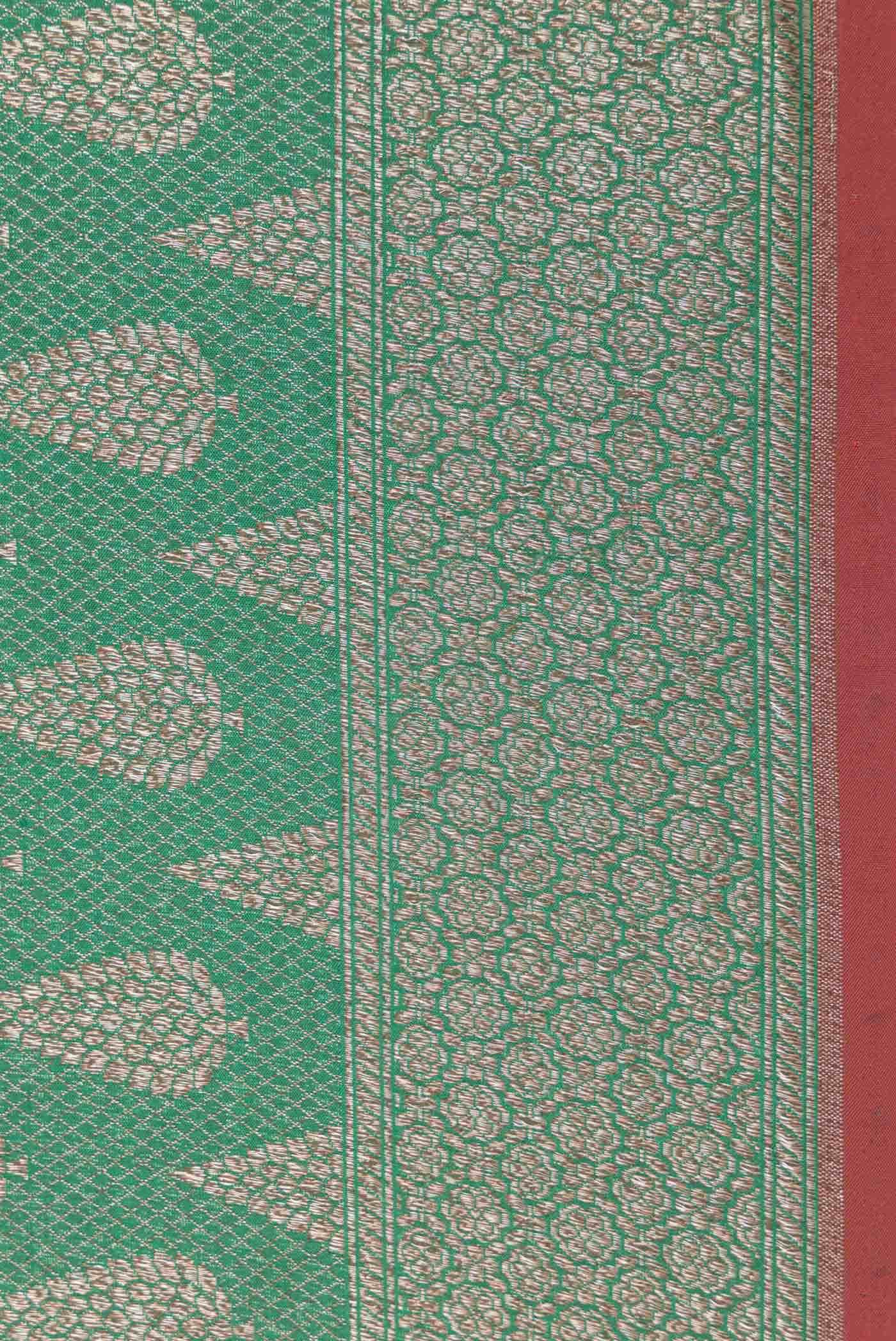 Green Dual Tone Banarasi Silk Saree