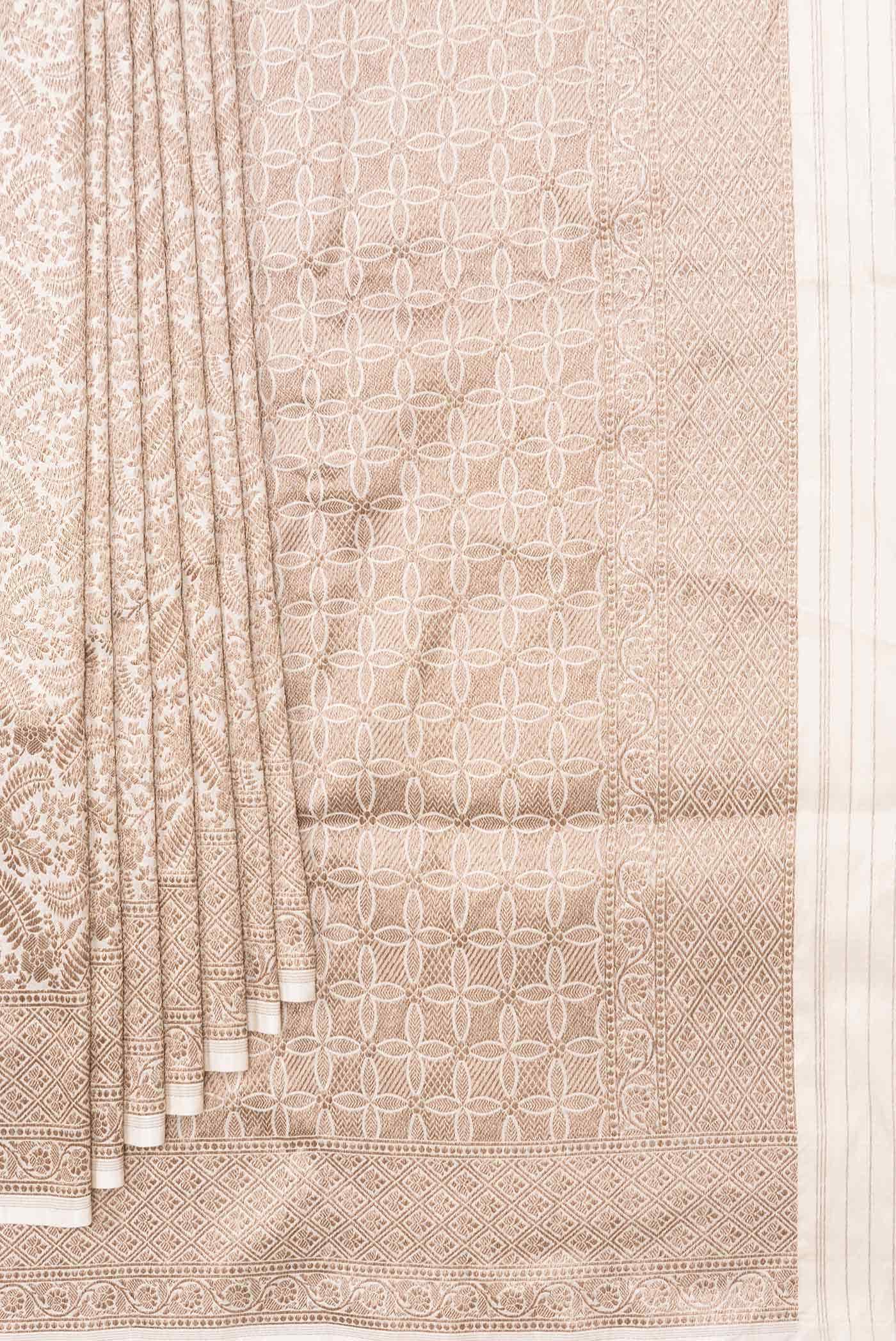 Beige Dual Tone Banarasi Silk Saree