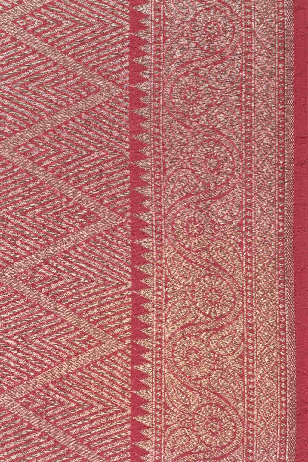 Dark Pink Dual Tone Banarasi Silk Saree