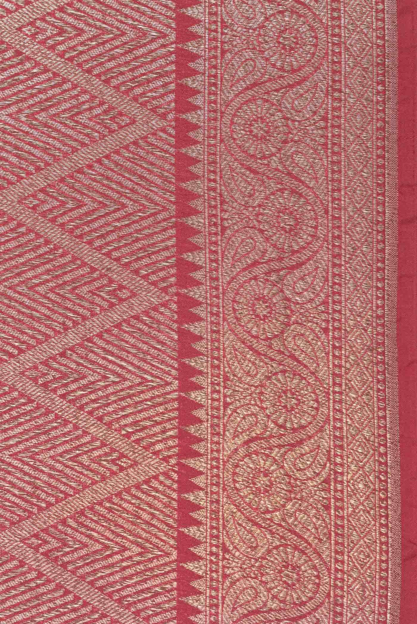 Dark Pink Dual Tone Banarasi Silk Saree