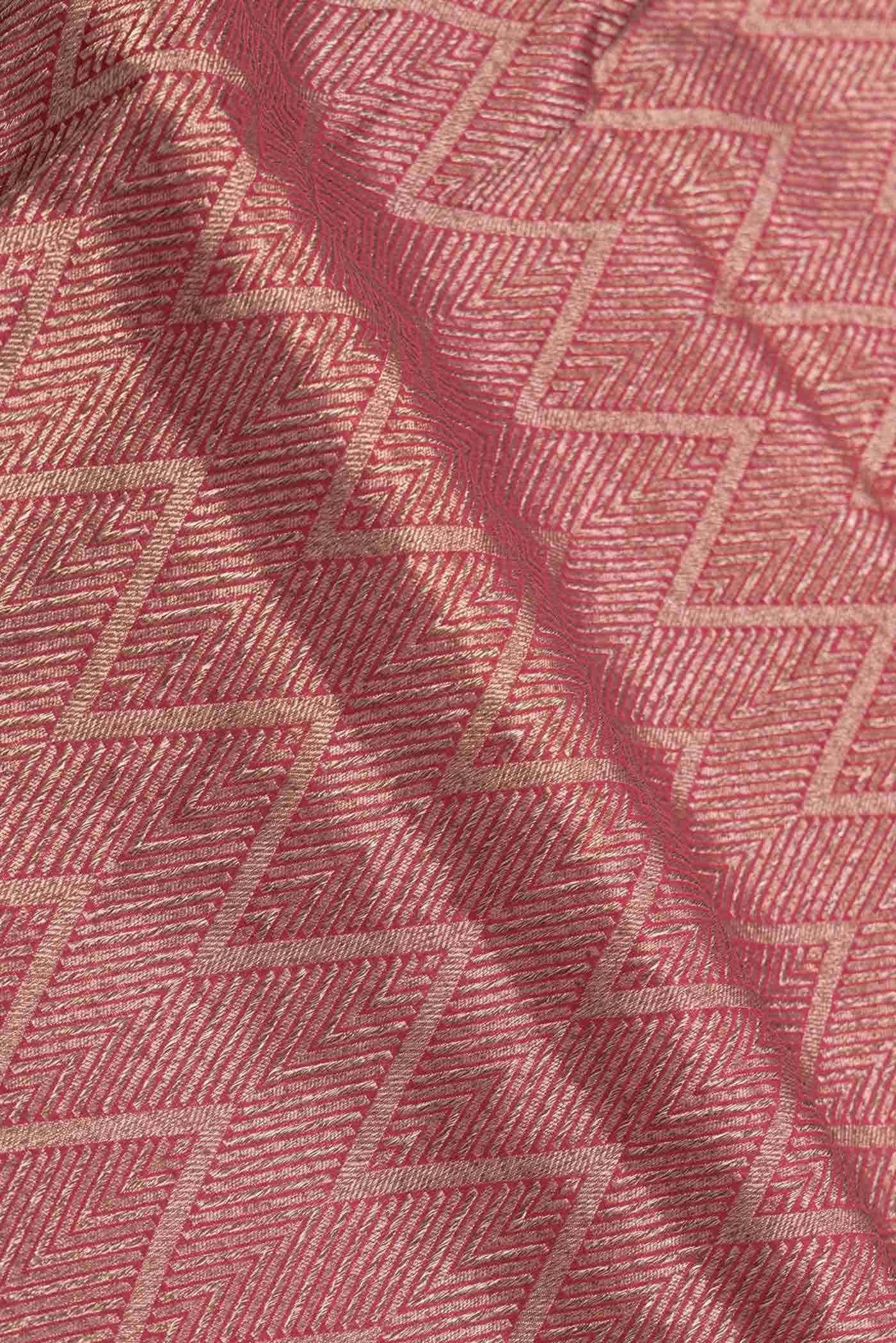 Dark Pink Dual Tone Banarasi Silk Saree