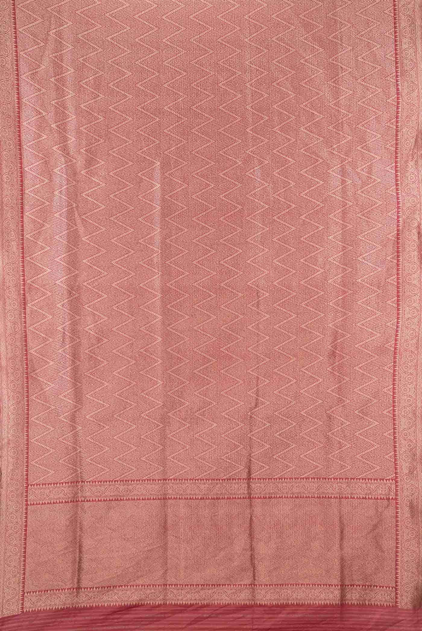 Dark Pink Dual Tone Banarasi Silk Saree