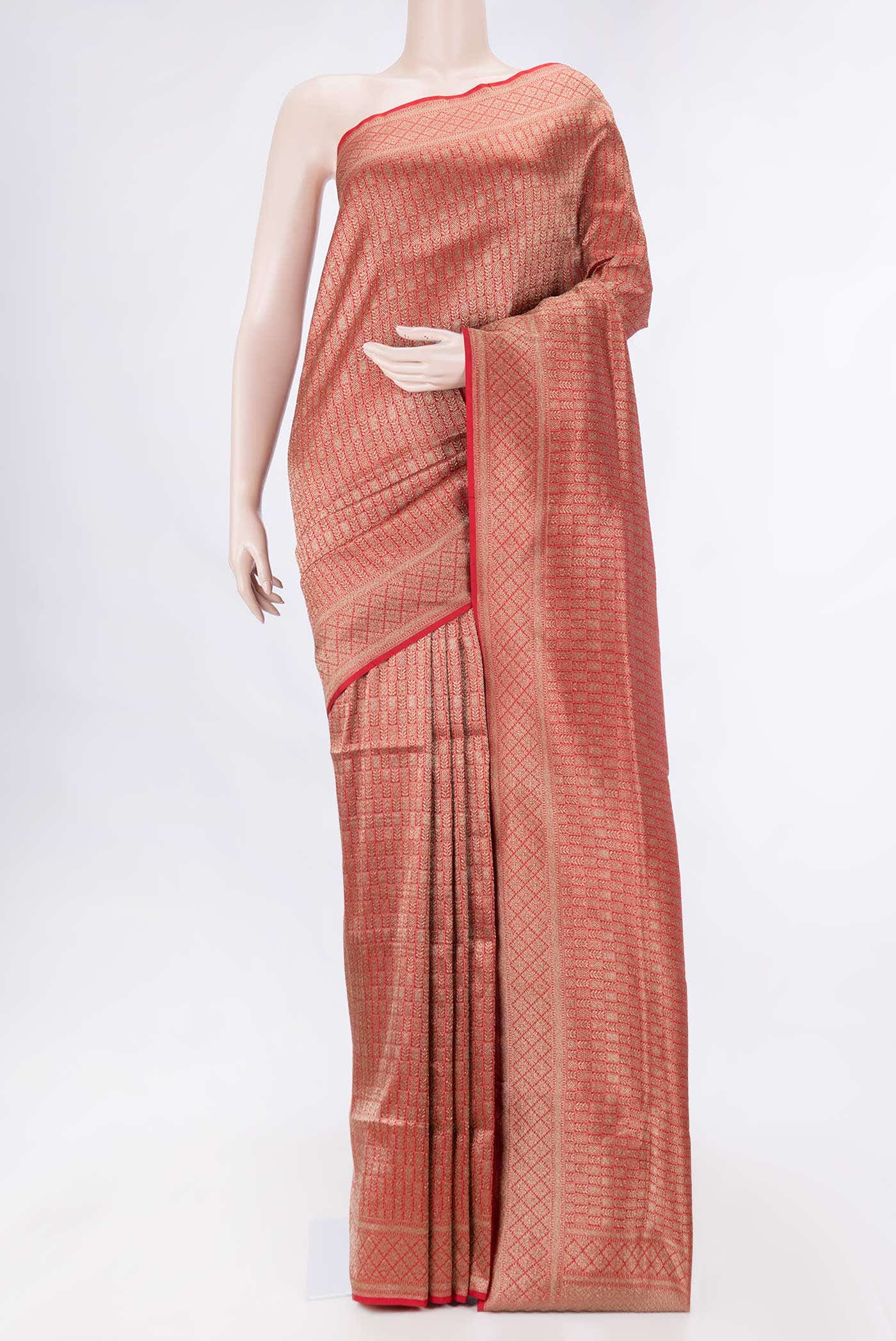 Red Dual Tone Banarasi Silk Saree
