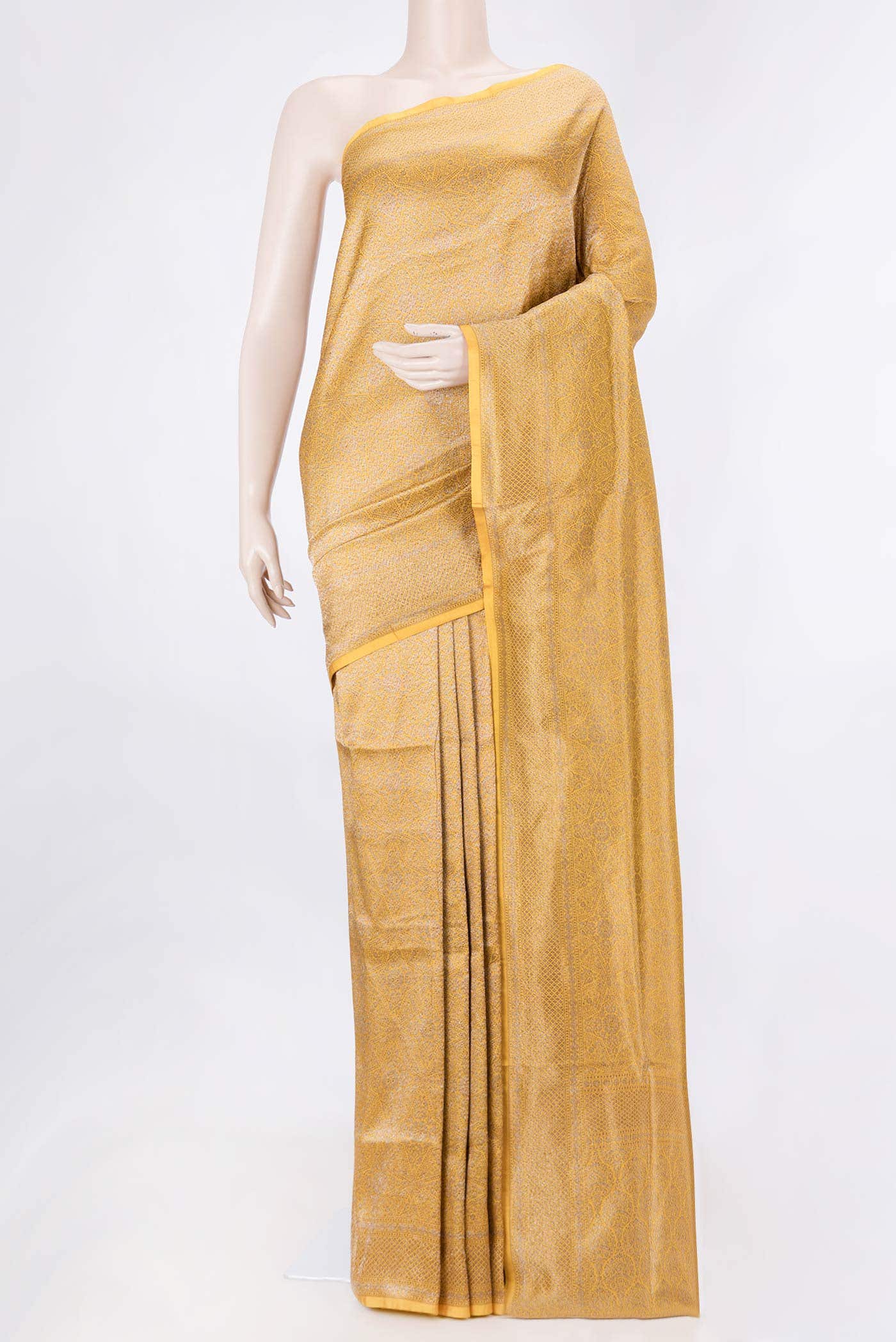 Mustard Dual Tone Banarasi Silk Saree