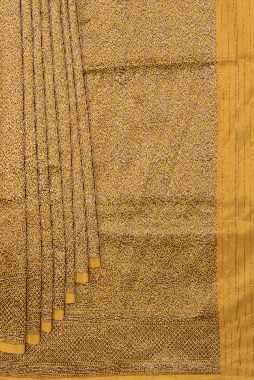 Mustard Dual Tone Banarasi Silk Saree