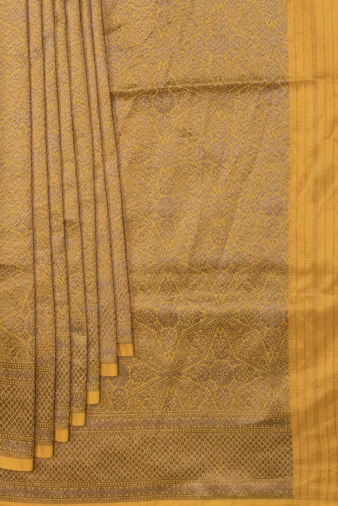 Mustard Dual Tone Banarasi Silk Saree