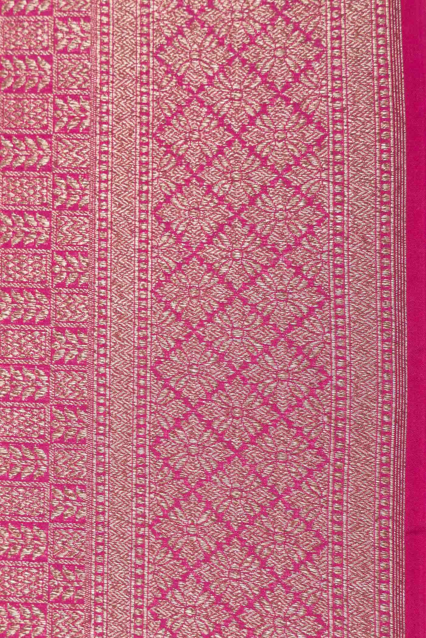 Dark Pink Dual Tone Banarasi Silk Saree