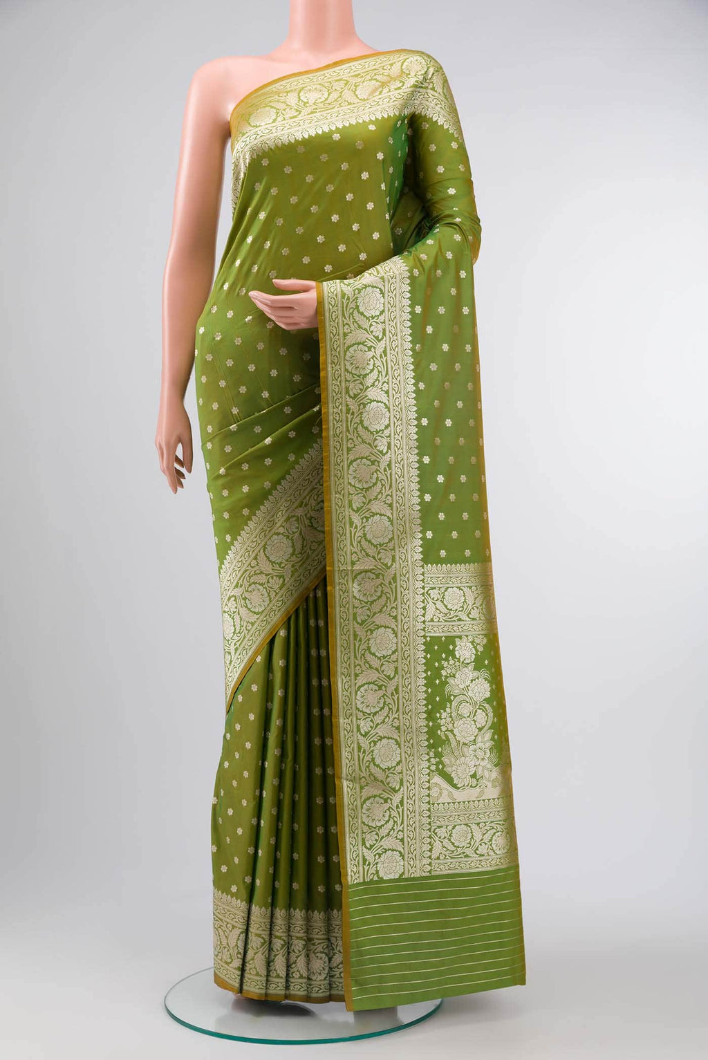 Green Blended Banarasi Silk Saree