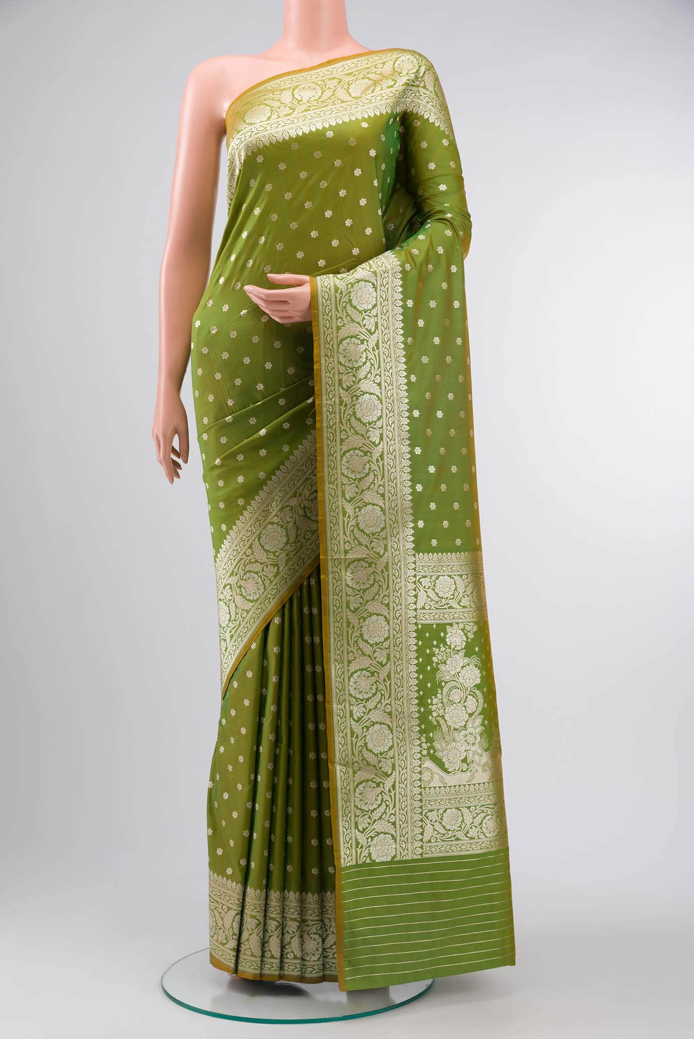 Green Blended Banarasi Silk Saree
