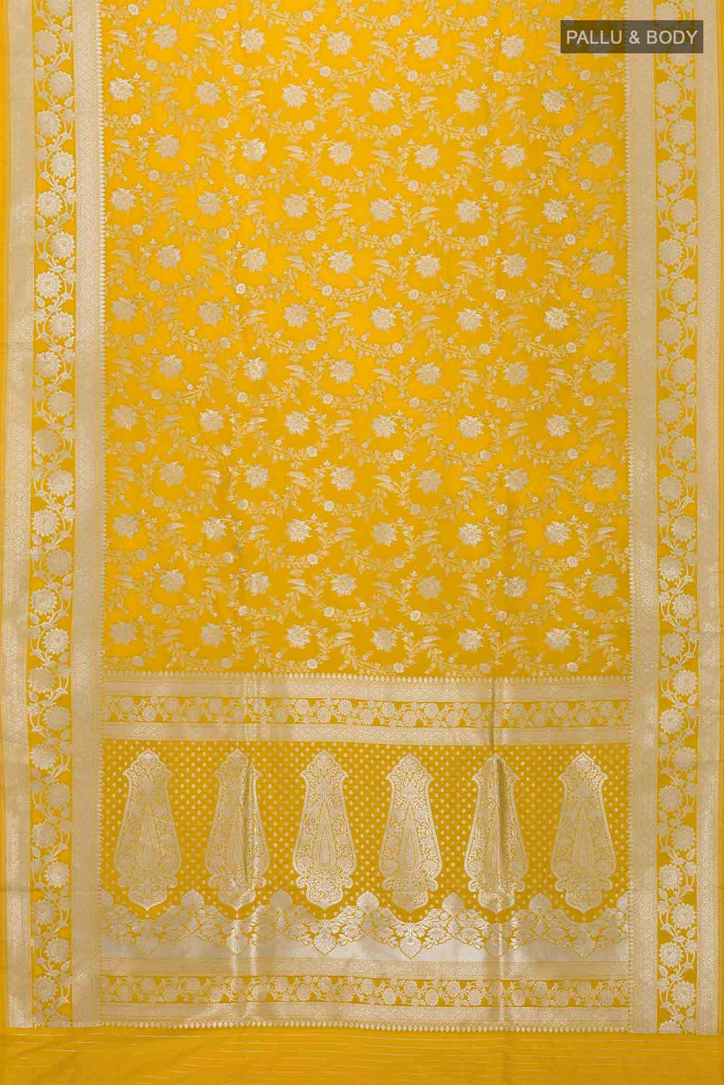 Yellow Banarasi Silk Saree