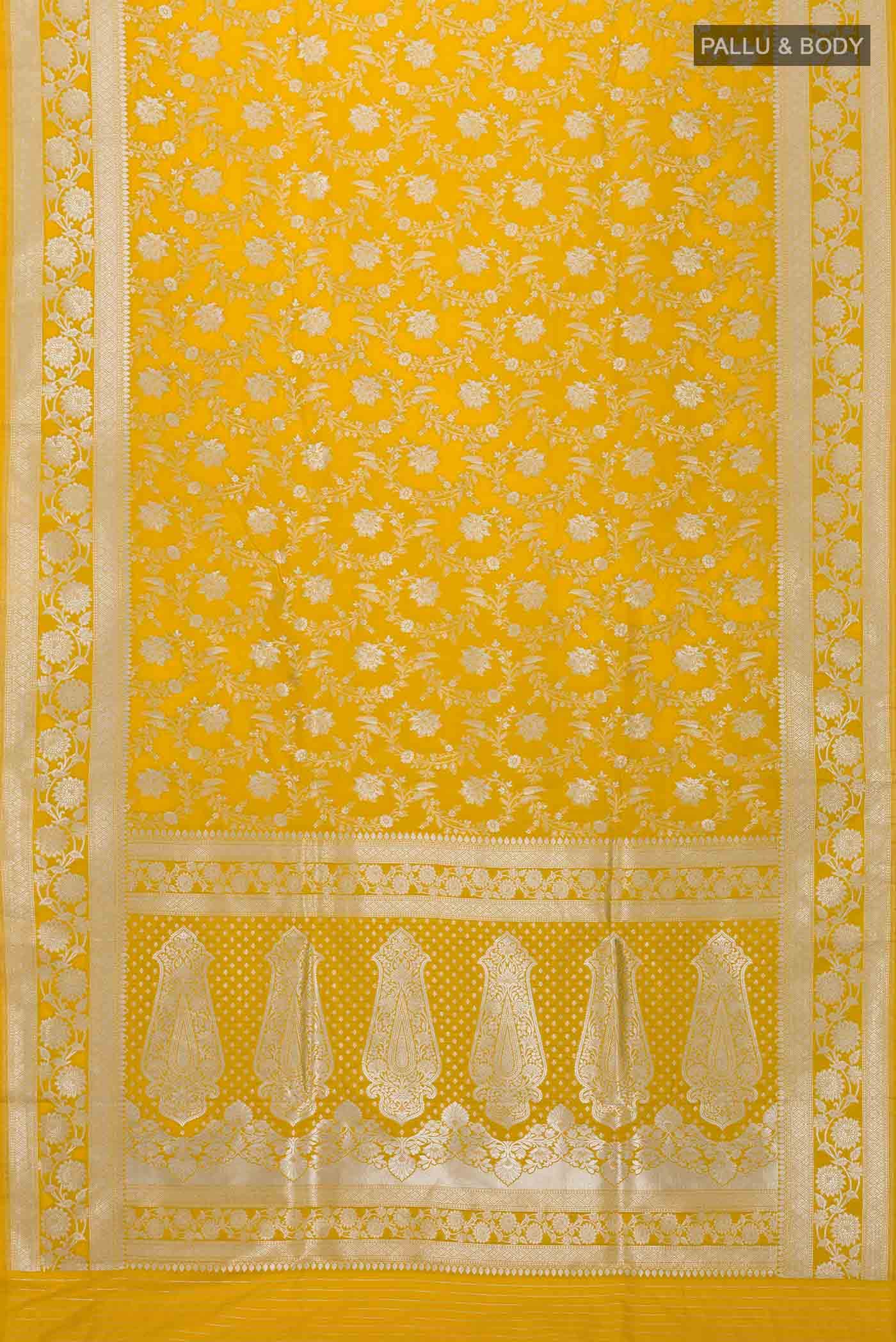 Yellow Banarasi Silk Saree