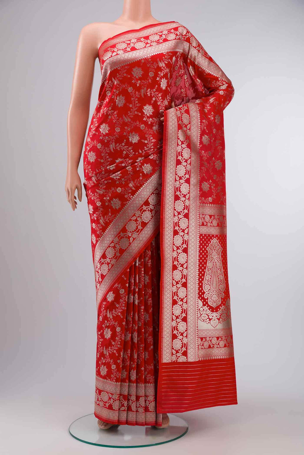 Red Blended Banarasi Silk Saree