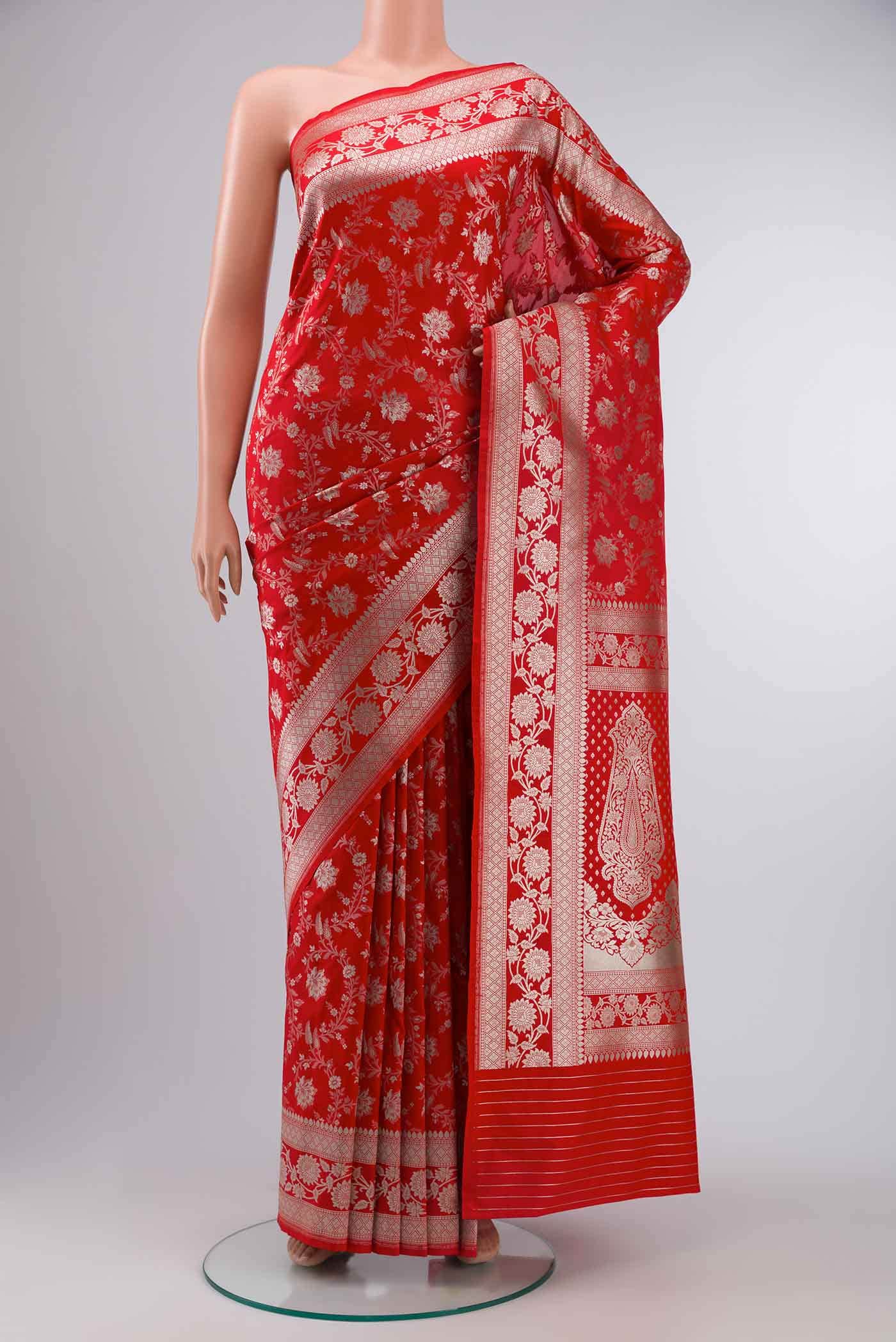 Red Blended Banarasi Silk Saree