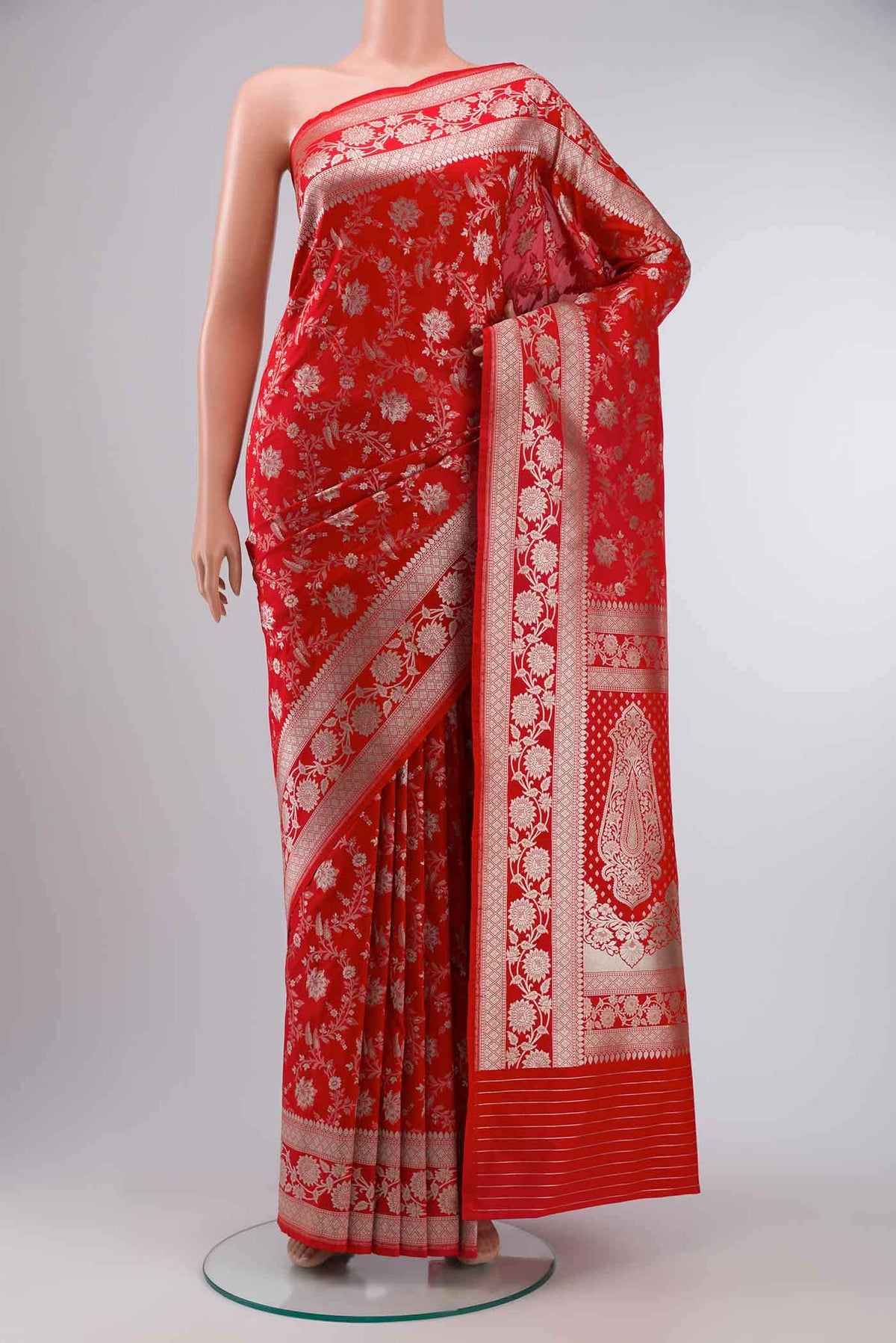 Red Blended Banarasi Silk Saree