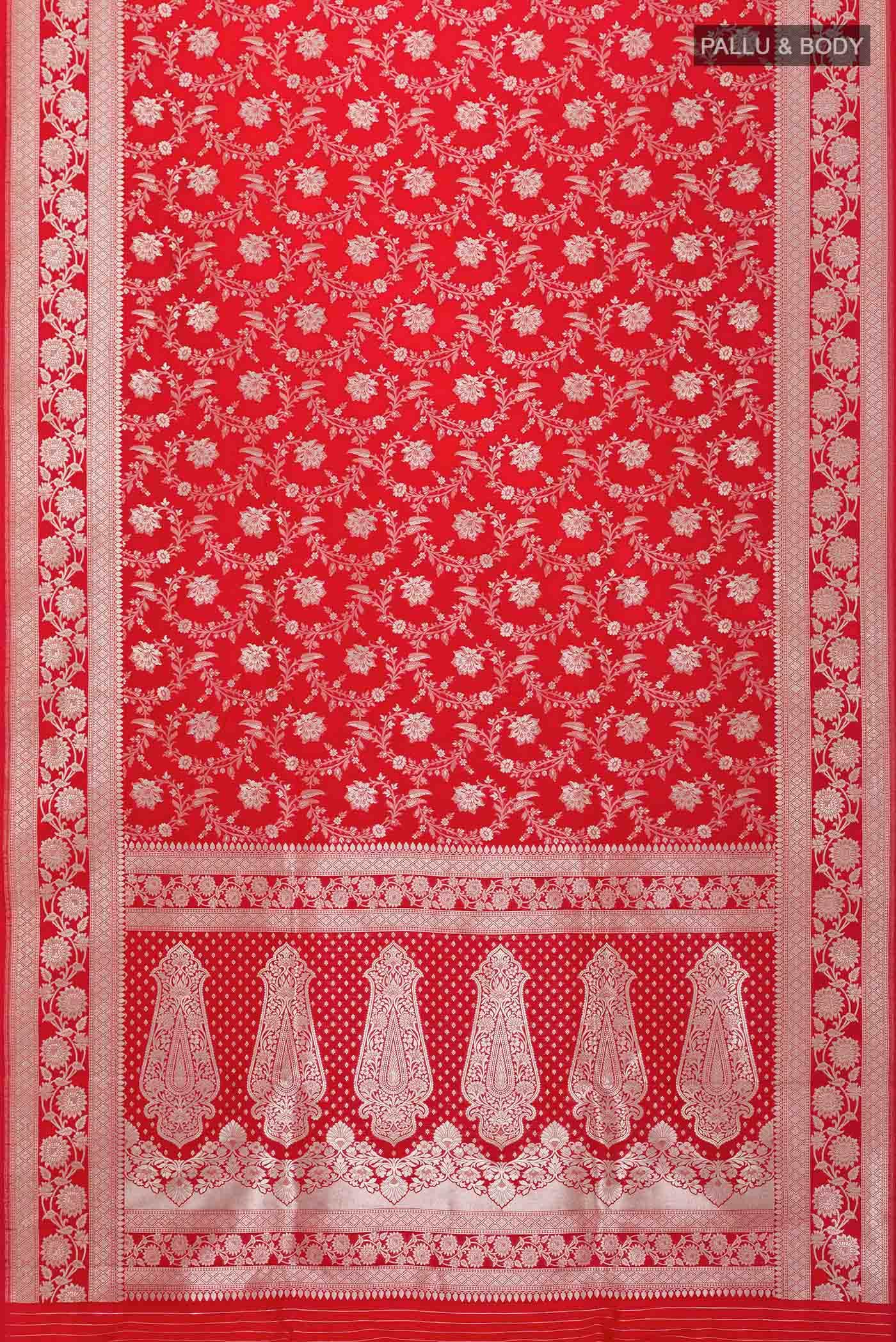 Red Blended Banarasi Silk Saree