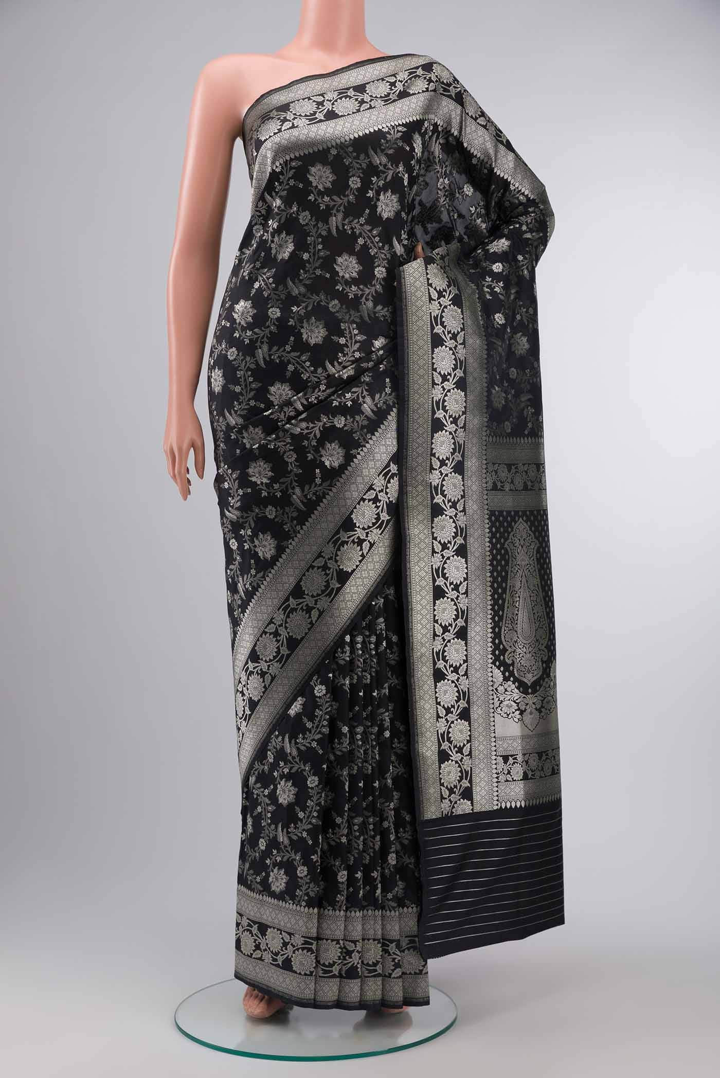 Black Blended Banarasi Silk Saree