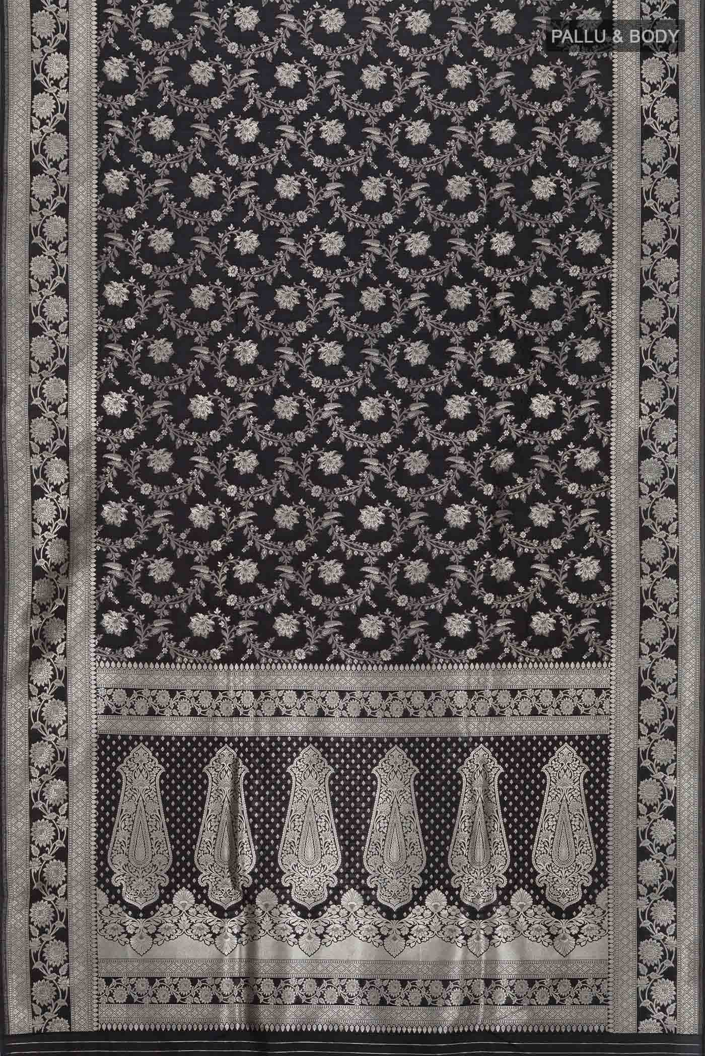 Black Blended Banarasi Silk Saree
