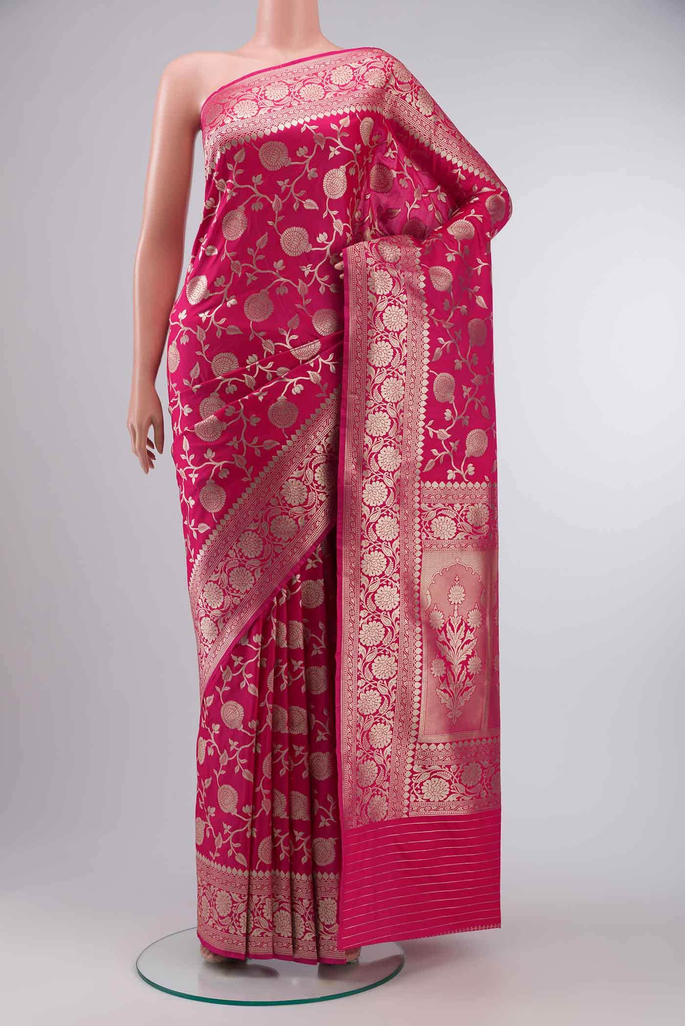 Pink Banarasi Silk Saree