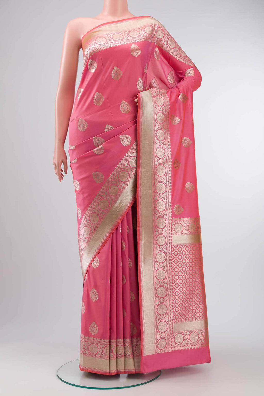 Pink Blended Banarasi Silk Saree