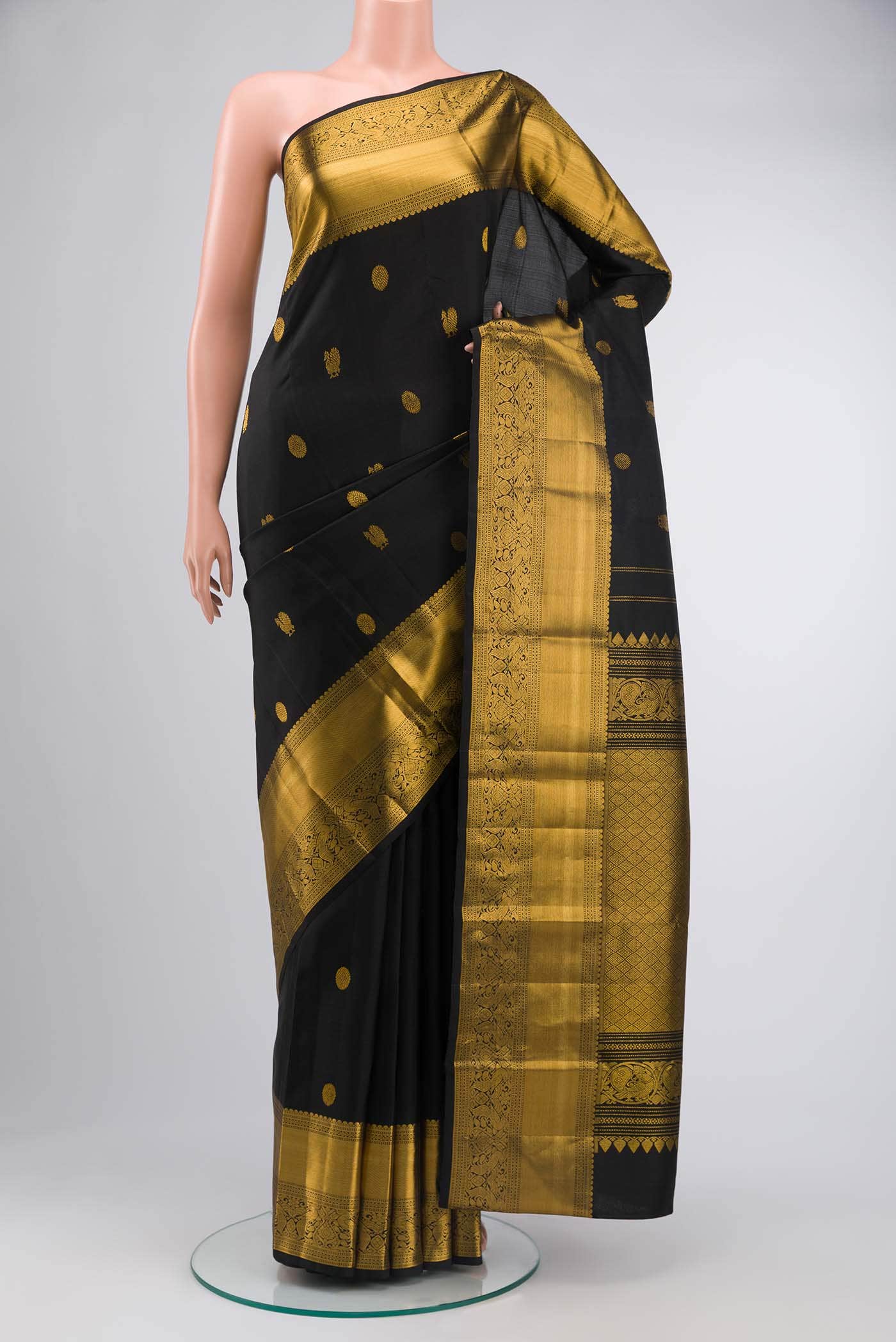 Black Kanchipuram Silk Saree