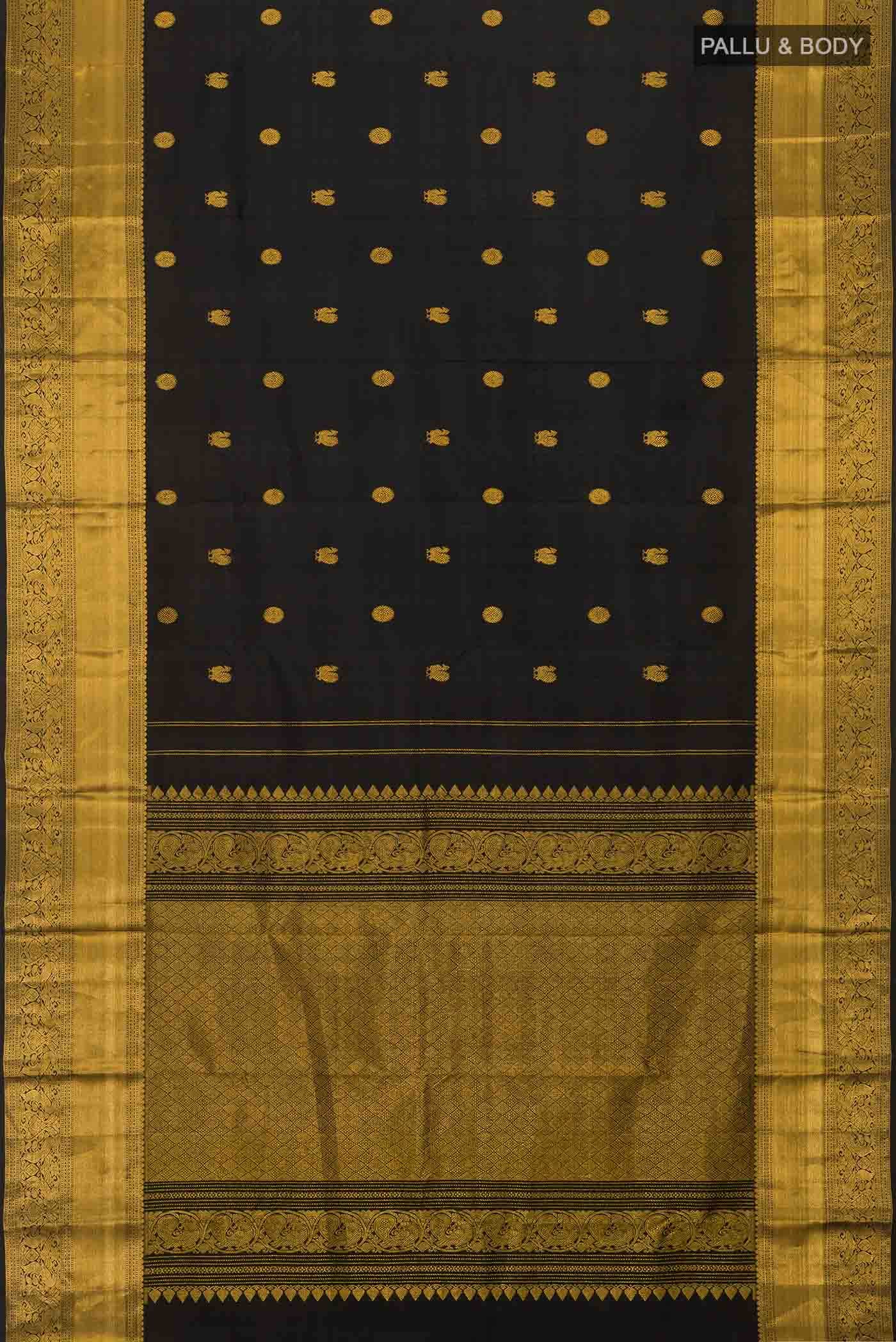 Black Kanchipuram Silk Saree