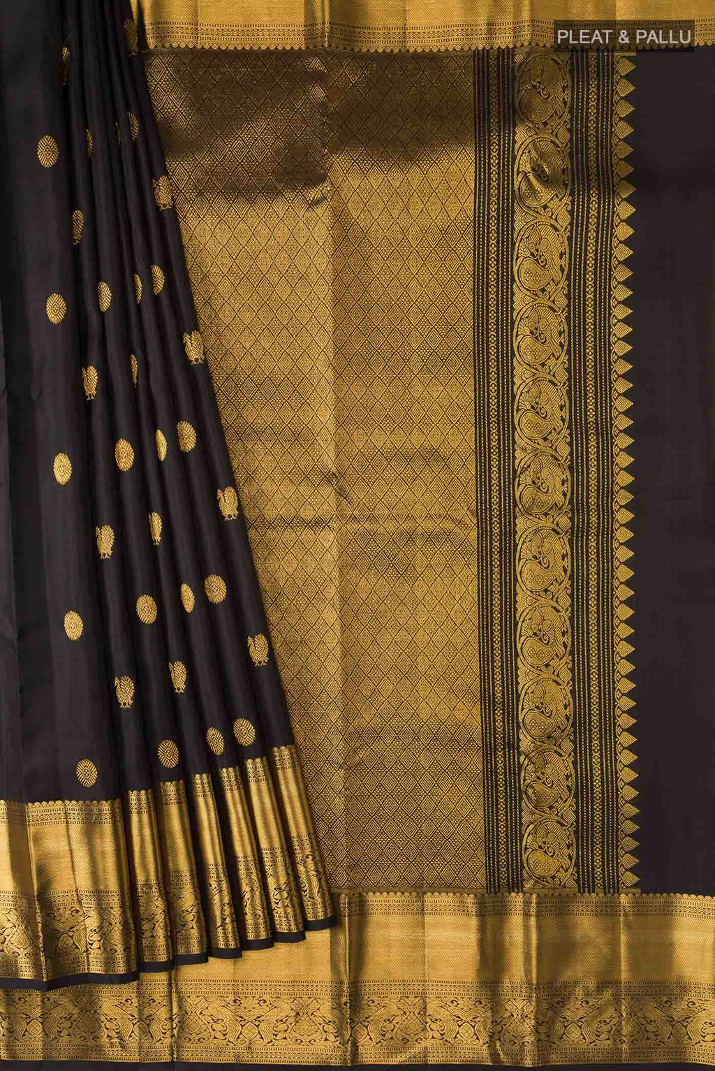 Black Kanchipuram Silk Saree
