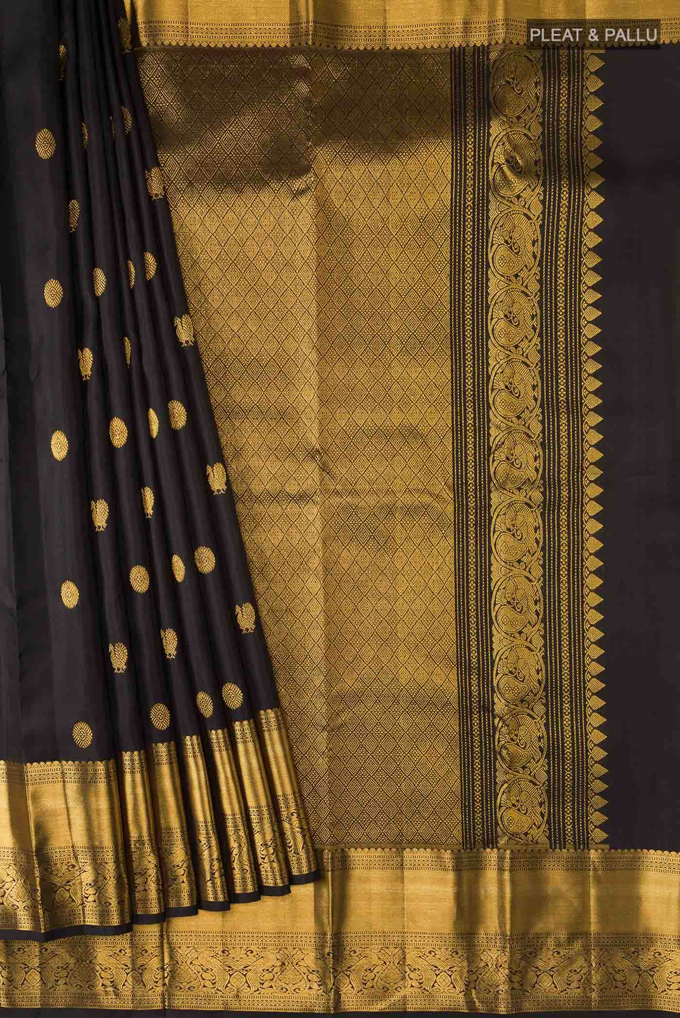 Black Kanchipuram Silk Saree
