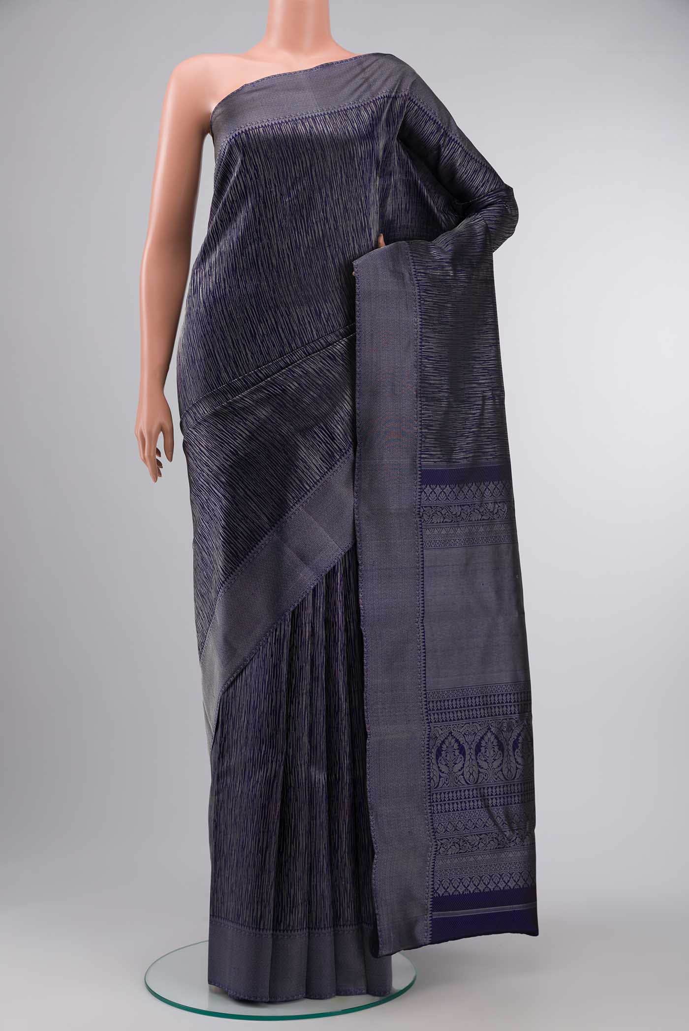 Navy Blue Kanchipuram Silk Saree