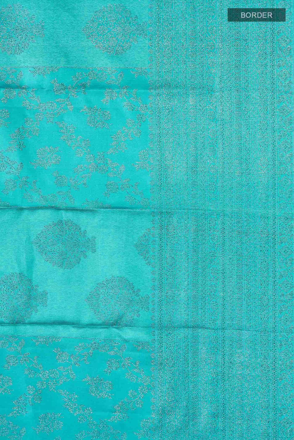 Turquoise Kanchipuram Silk Saree