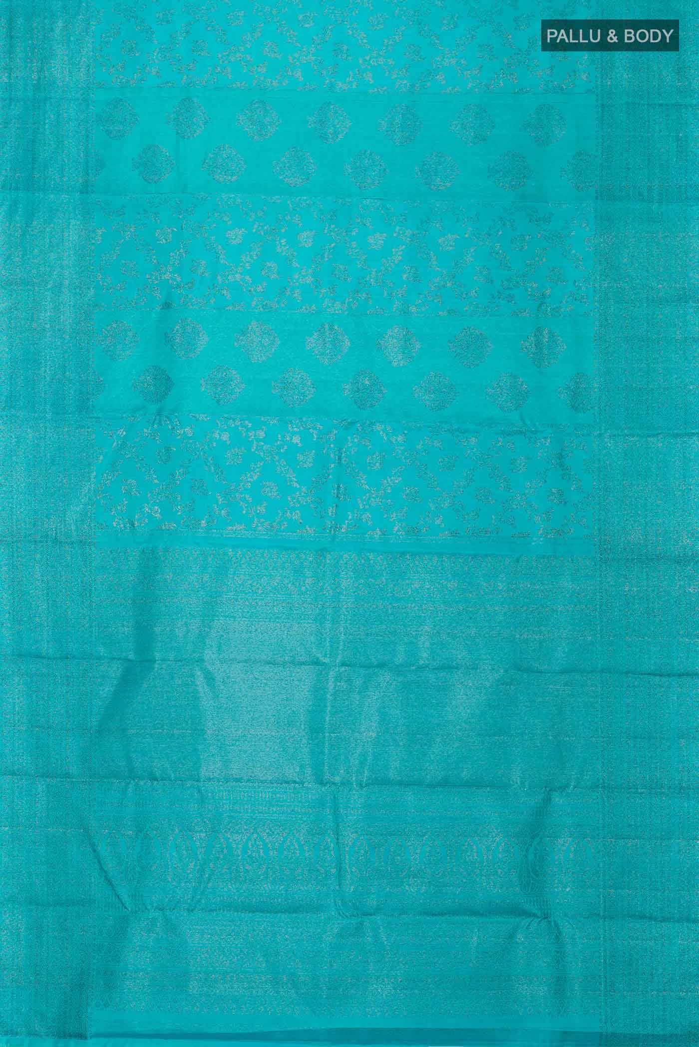 Turquoise Kanchipuram Silk Saree